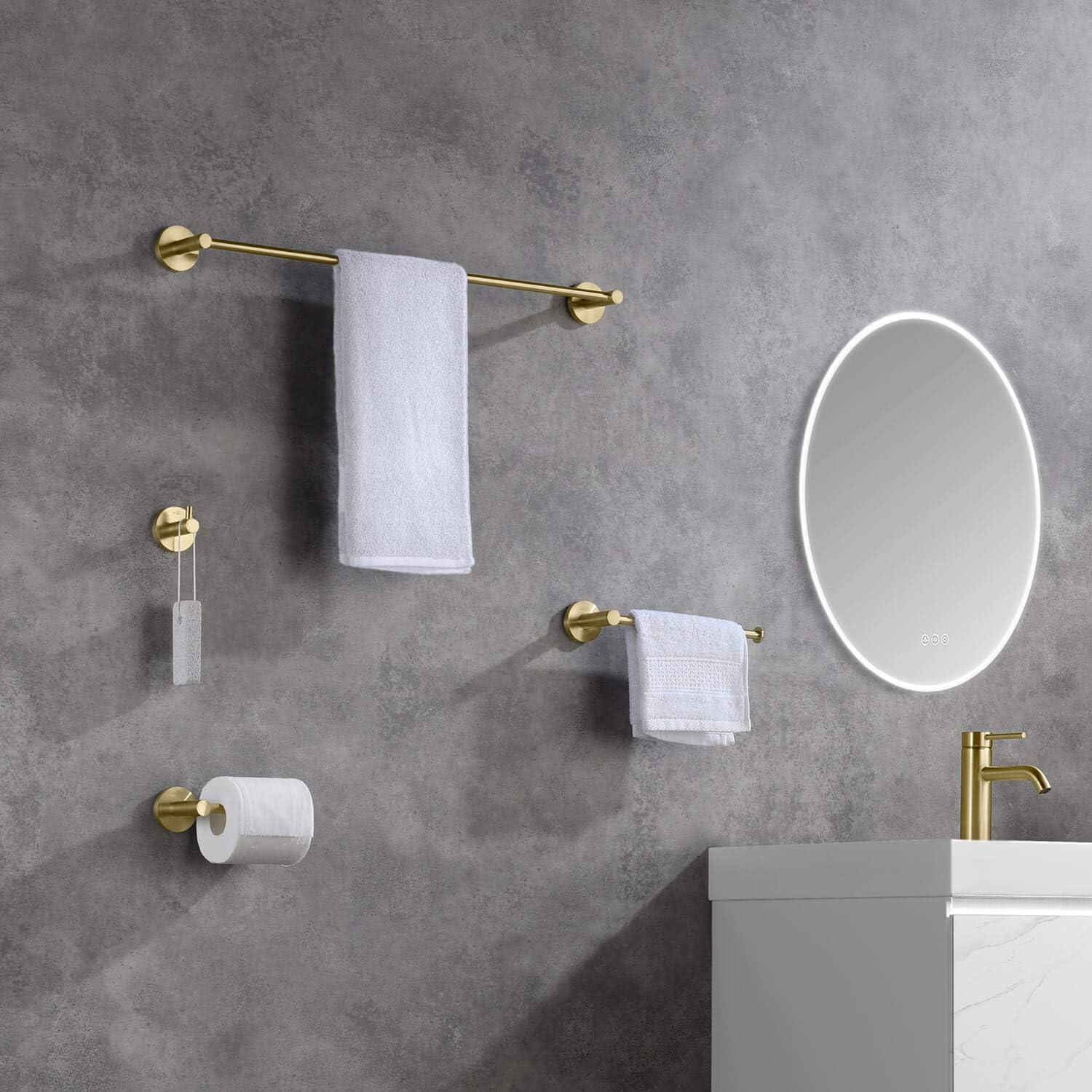 KIBI C-KBA14-4BG Circular 4 - Piece Bathroom Hardware Set