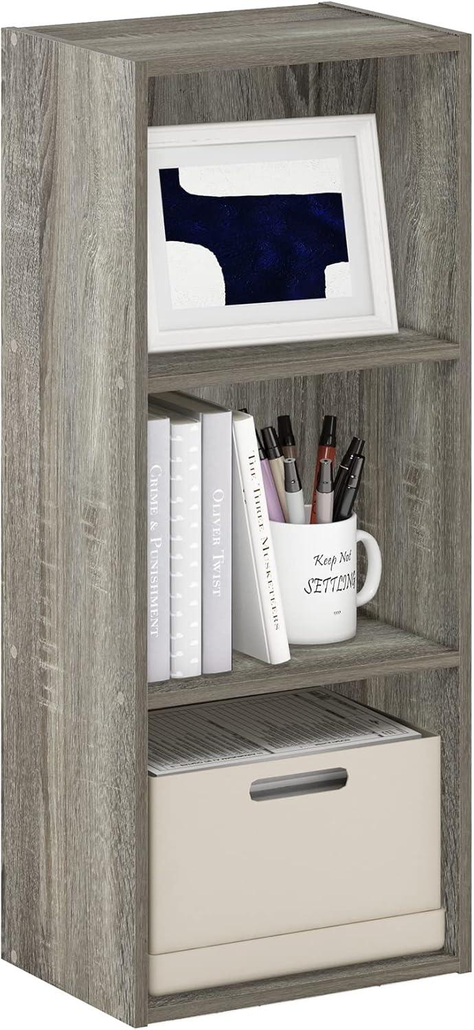 Furinno Luder 3-Tier Open Shelf Bookcase, French Oak