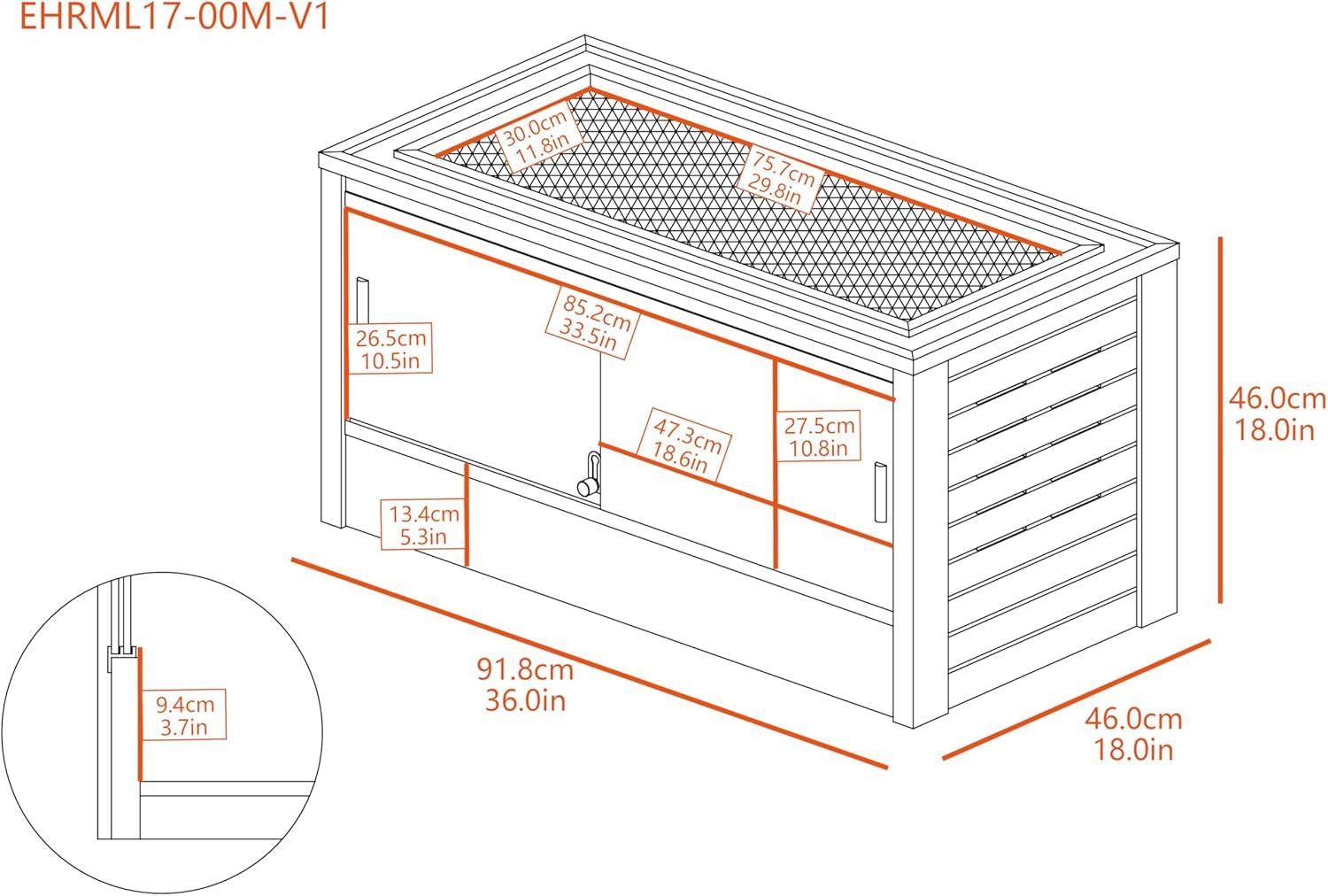 New Age Pet® ECOFLEX® 36 in. Mojave Reptile Terrarium Lounge - Durable Composite Habitat with Ventilated Side Panels, Removable Sliding Glass Doors and Mesh Screen Top for UV/Heat Lamp Setup