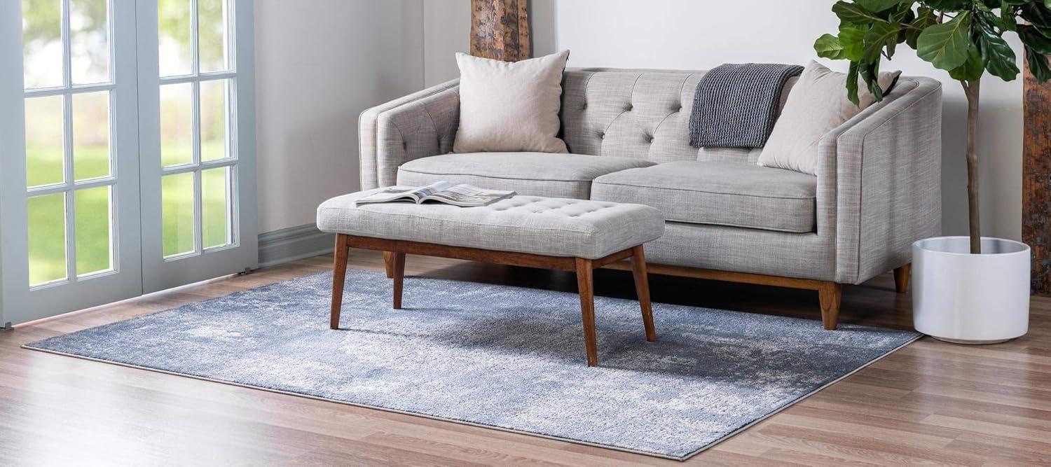 5'x8' Haze Solid Low-Pile Area Rug, Light Gray - JONATHAN Y