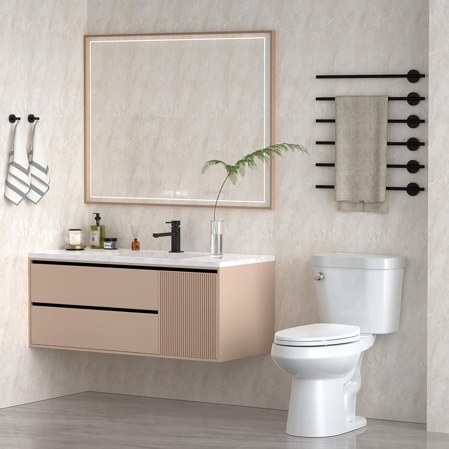 White Ceramic Two-Piece Elongated ADA Height Toilet