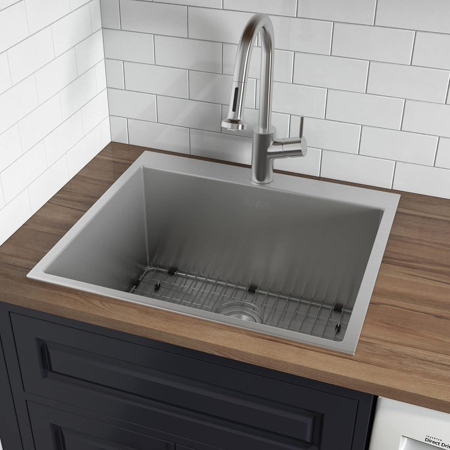 22 x 12 in. Topmount Laundry Deep Utility Sink with 16 Gauge Stainless Steel