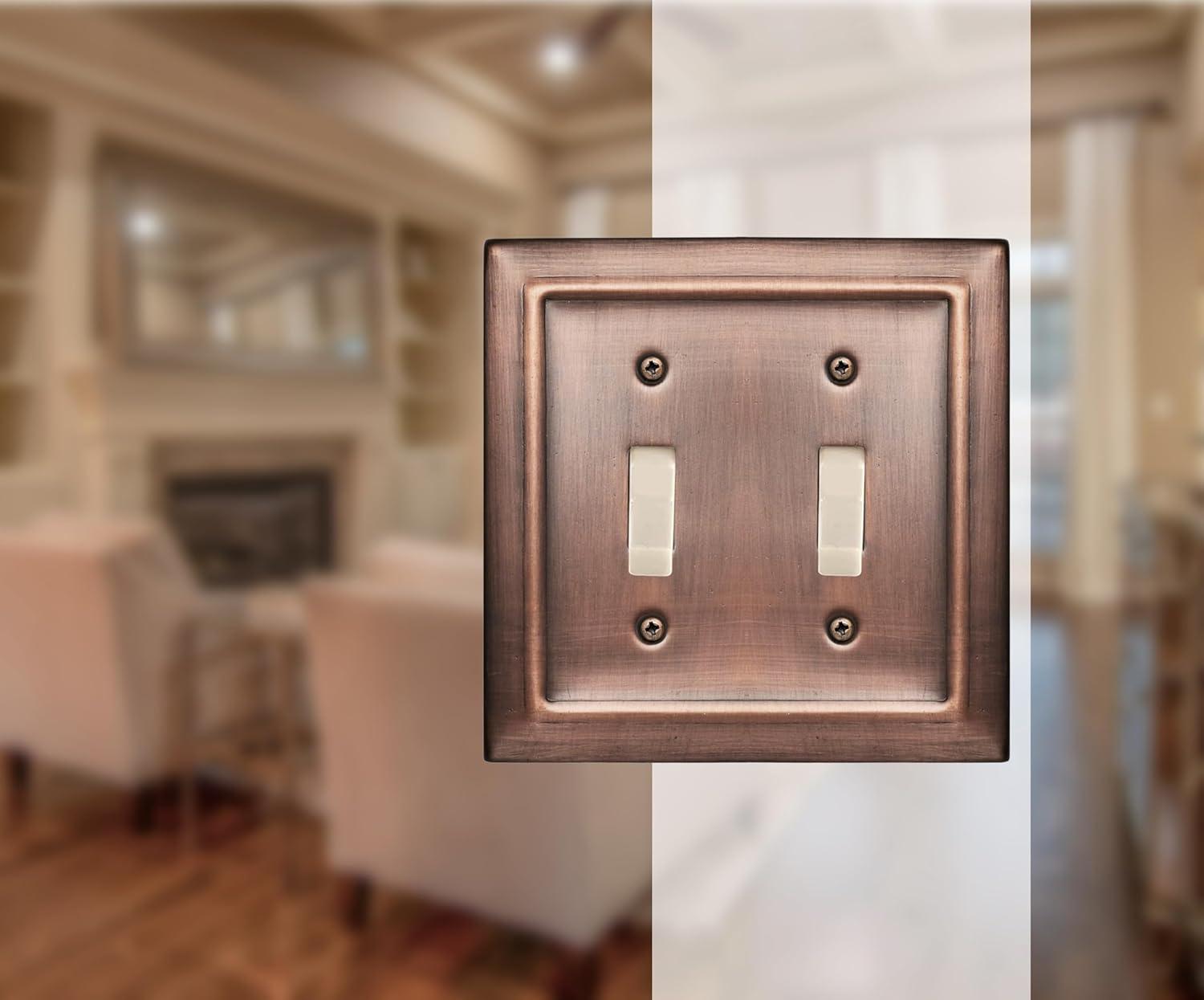 Monarch Abode Architectural 2 - Gang Toggle Light Switch Standard Wall Plate (Set of 2)