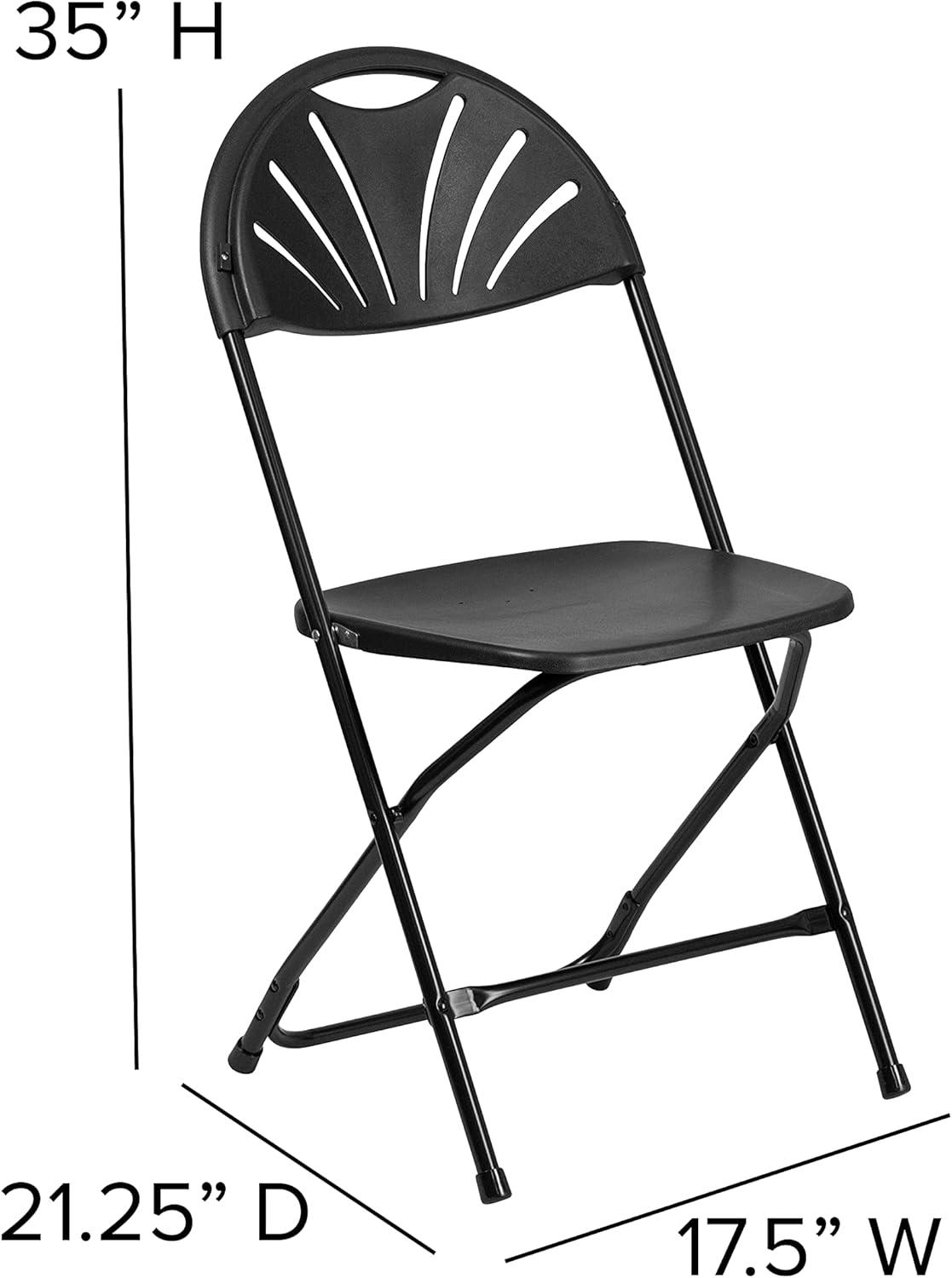 Joaquin Plastic Fan Back Folding Event Chairs with Carrying Handles