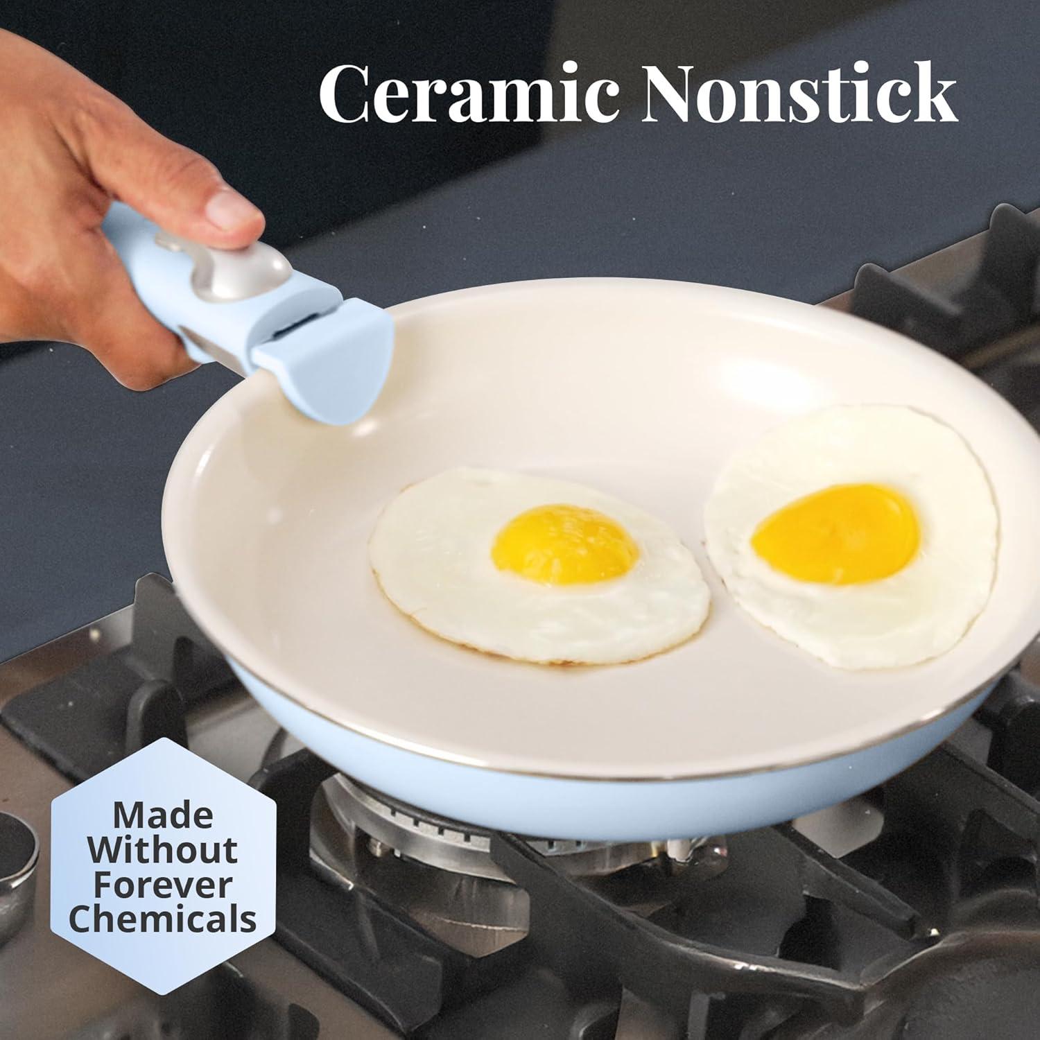 Gotham Steel Gotham Steel 18 Piece Detachable Handle Ceramic Nonstick Cookware Set