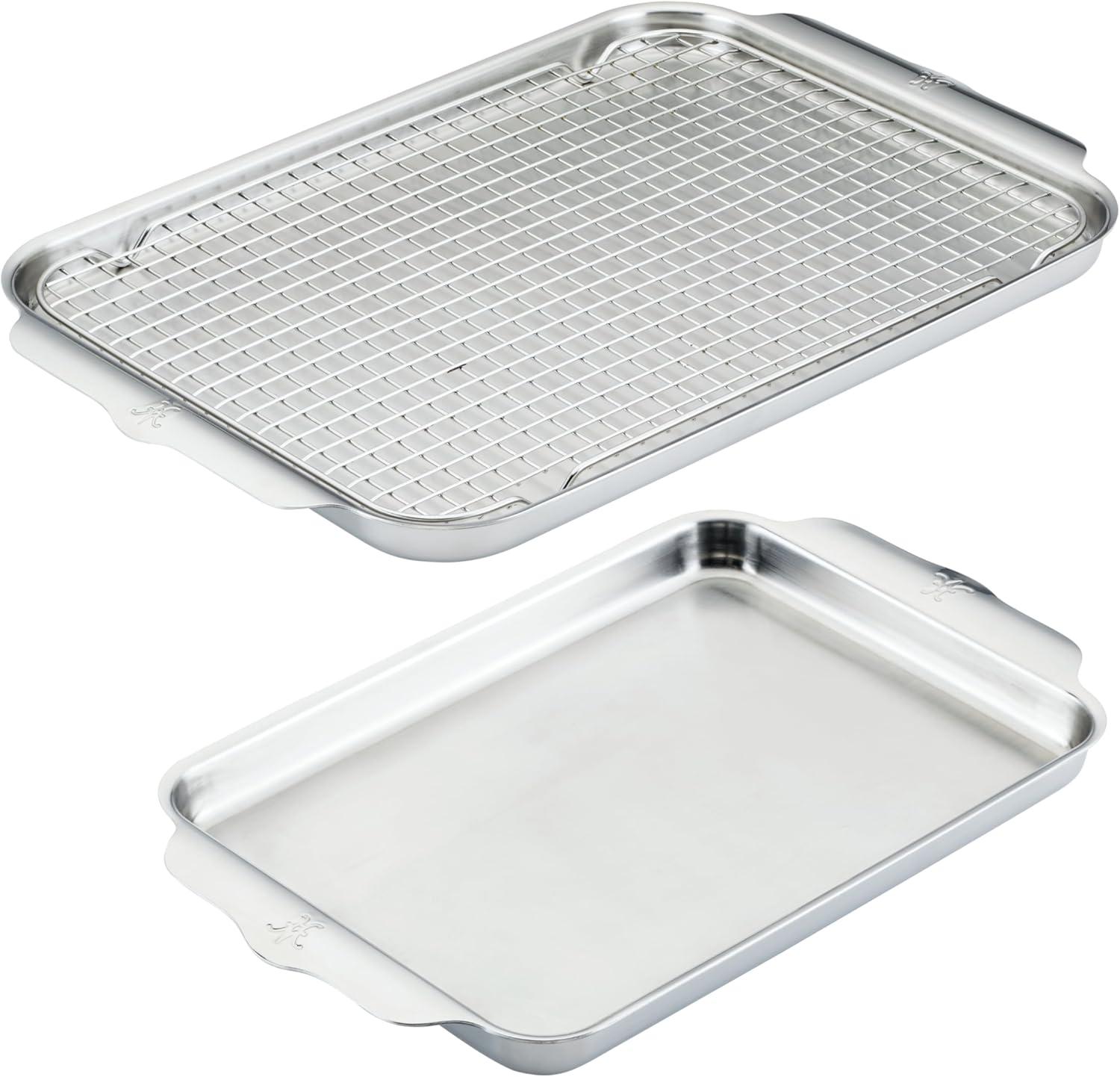 Stainless Steel and Aluminum Baking Sheet Set with Rack