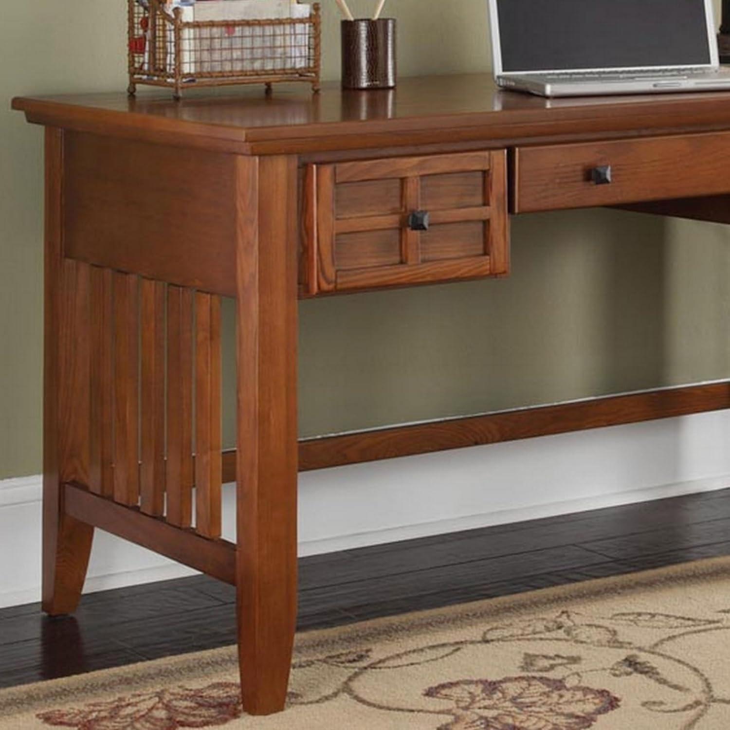 Executive Black Wood Desk with Keyboard Tray and Drawers