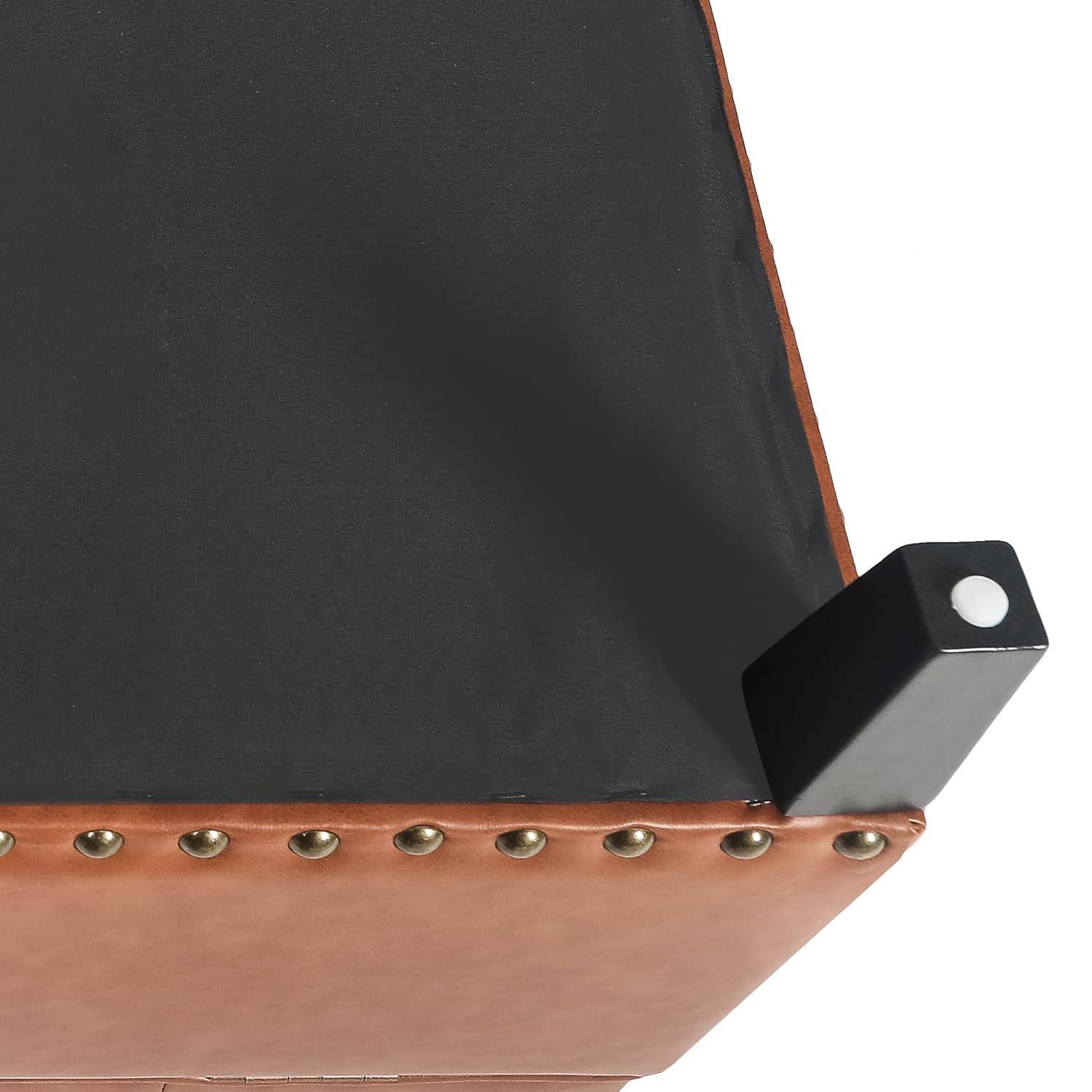 Adeco  Modern Square Fabric Upholstered Lift Top Storage Ottoman Bench