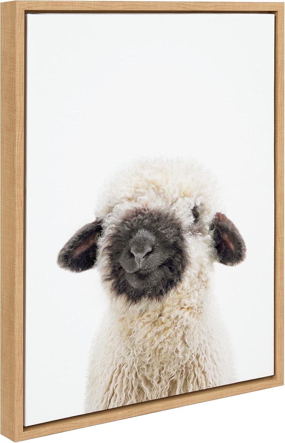 18" x 24" Sylvie Animal Studio Black Nosed Sheep Frame Canvas by Amy Peterson - Kate & Laurel All Things Decor