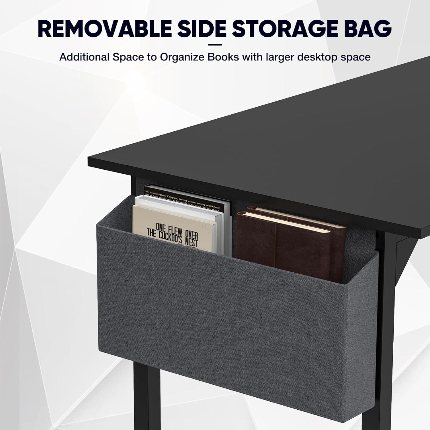 DUMOS 40 Inch Small Computer Office Desk Modern Simple Style Writing Study Work Table for Home Bedroom - Black