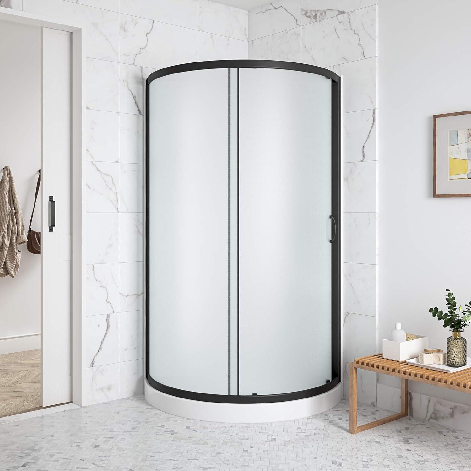 OVE Decors Breeze 33 in. Round Shower Kit w/ Frosted, Base, Wall