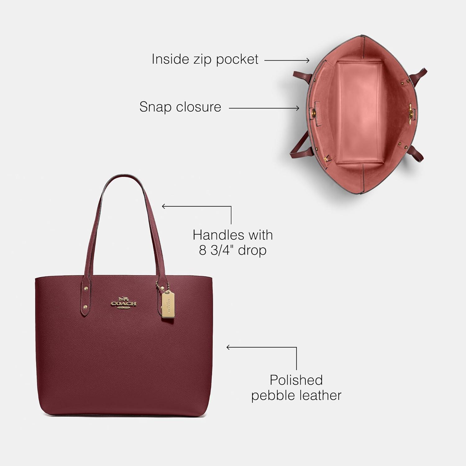 Coach Town Tote in IM/Wine
