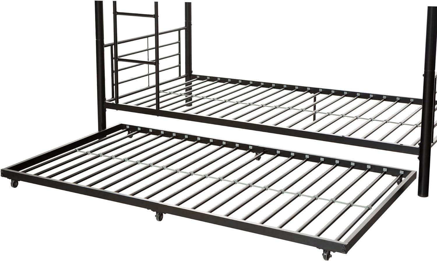 Walker Edison Twin Roll-Out Metal Trundle Bed Frame - Black,  (Mattress sold separately)