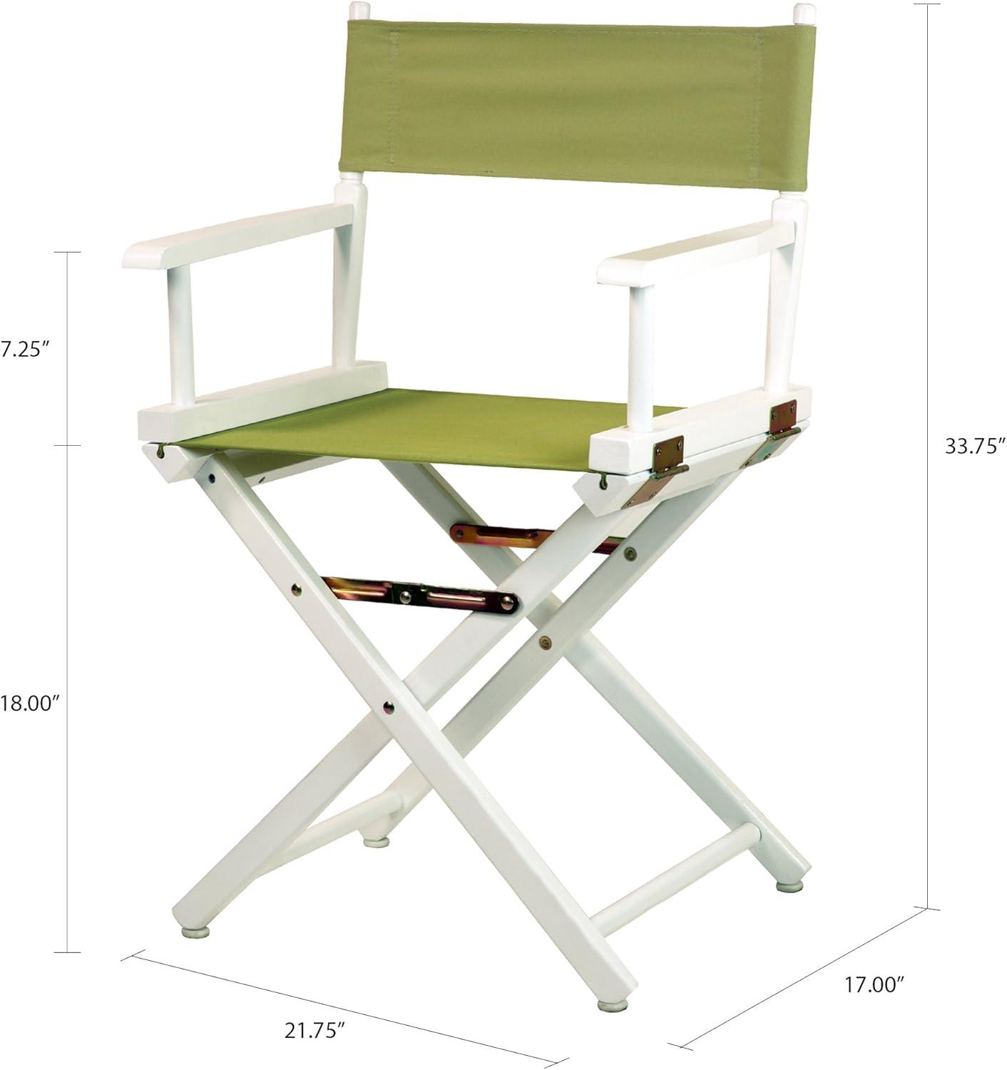 "18" Director's Chair White Frame-Olive Canvas"