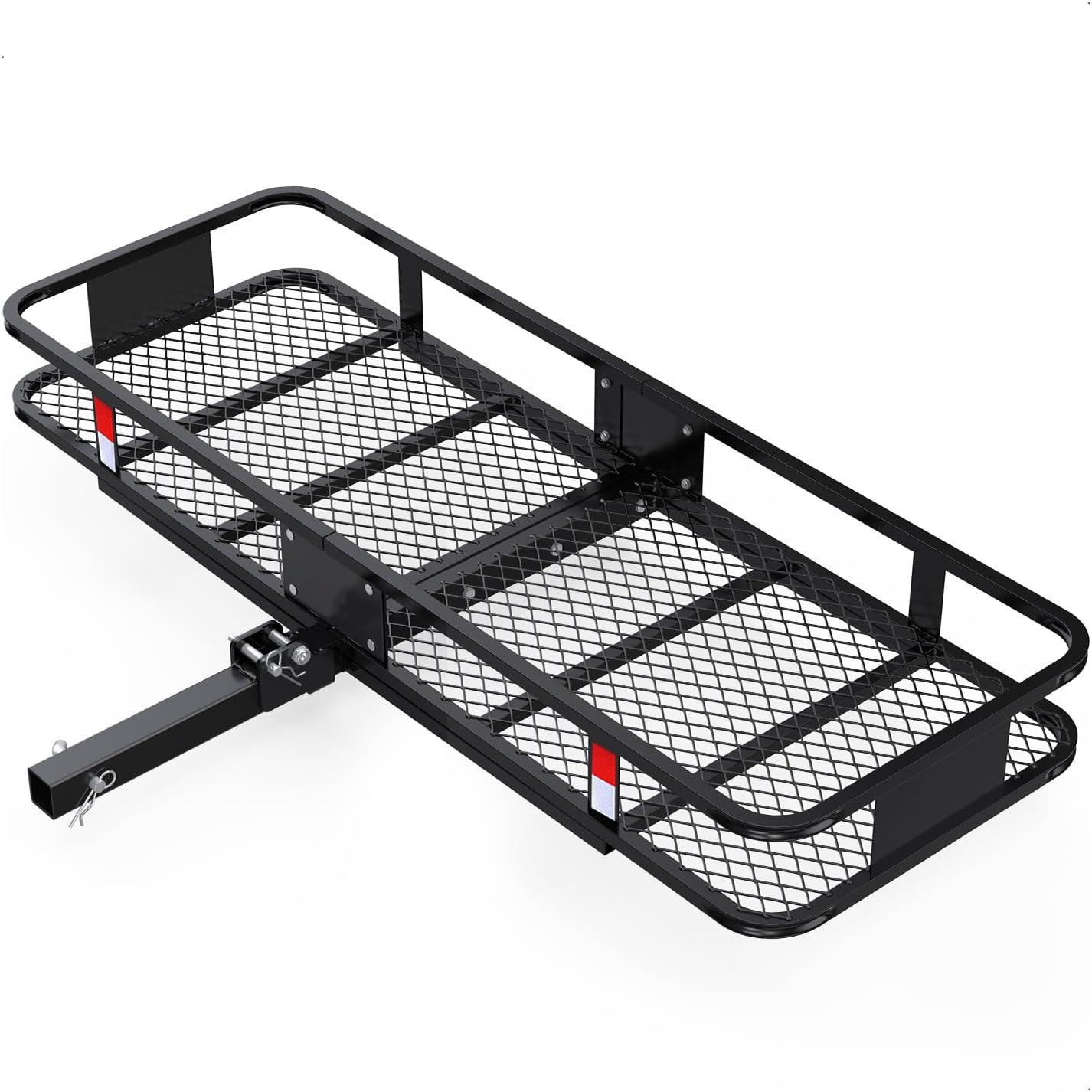 ROCKLAND Rockland 60 x 24-Inch Hitch Cargo Carrier 60-in L x 24-in W x 6-in H Steel Hitch Cargo basket