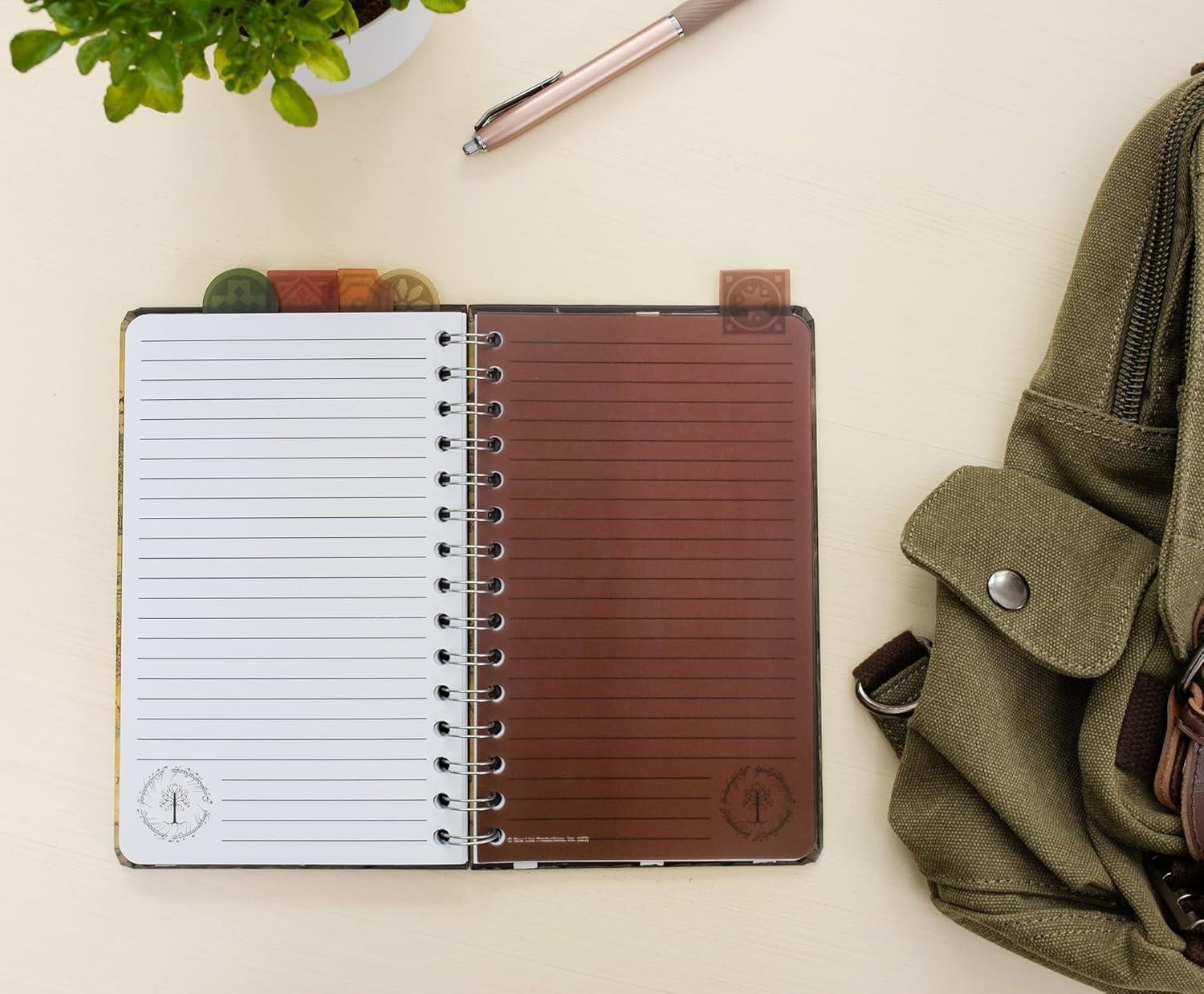 Silver Buffalo The Lord Of The Rings Map Of Middle-earth 5-Tab Spiral Notebook With 75 Sheets