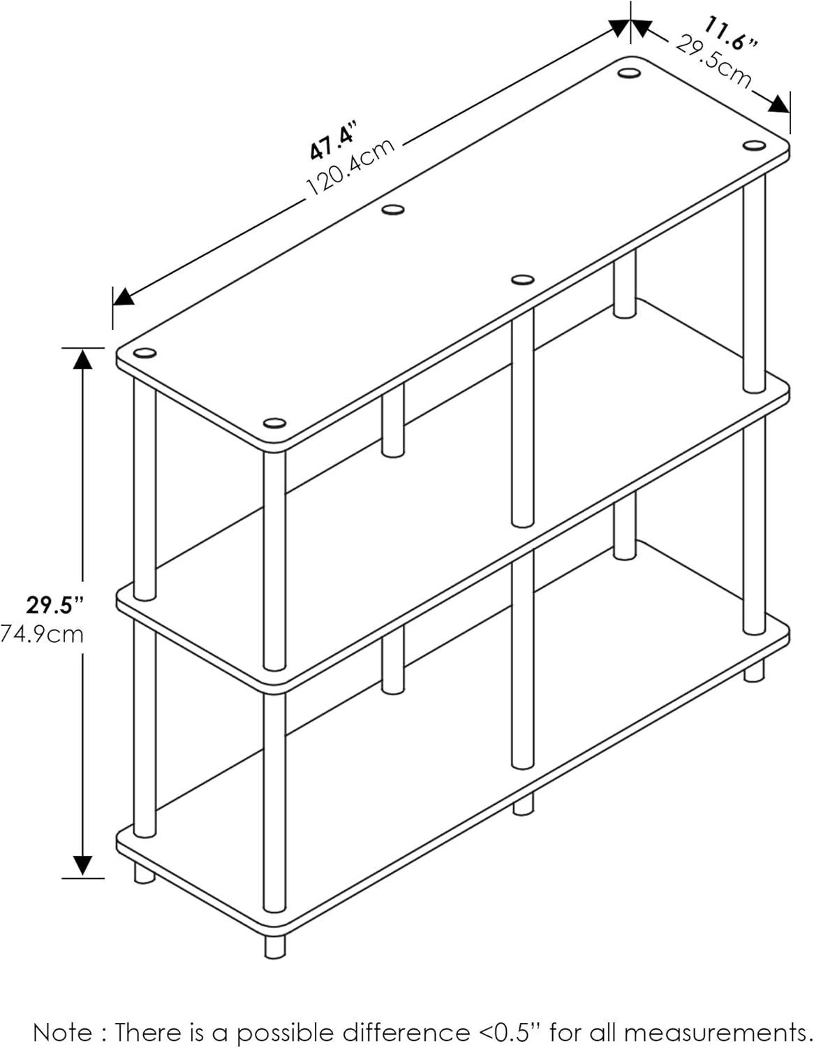 Furinno Turn-N-Tube Wood 3-Tier Double Size Storage Display Rack in Espresso