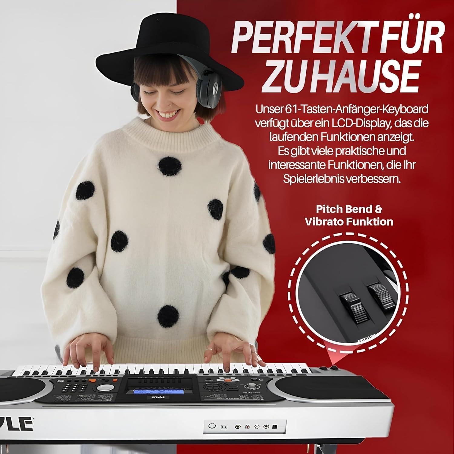 Karaoke Keyboard for Singing with 61 Keys, Waterproof Case, Stand, Pedal, and Headset