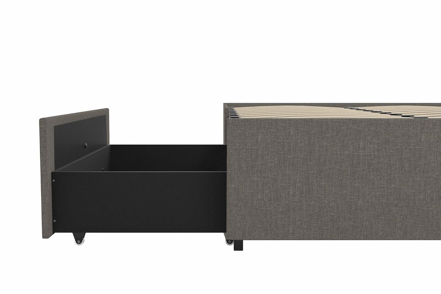 DHP Maven Platform Bed with Storage, Full, Gray Linen