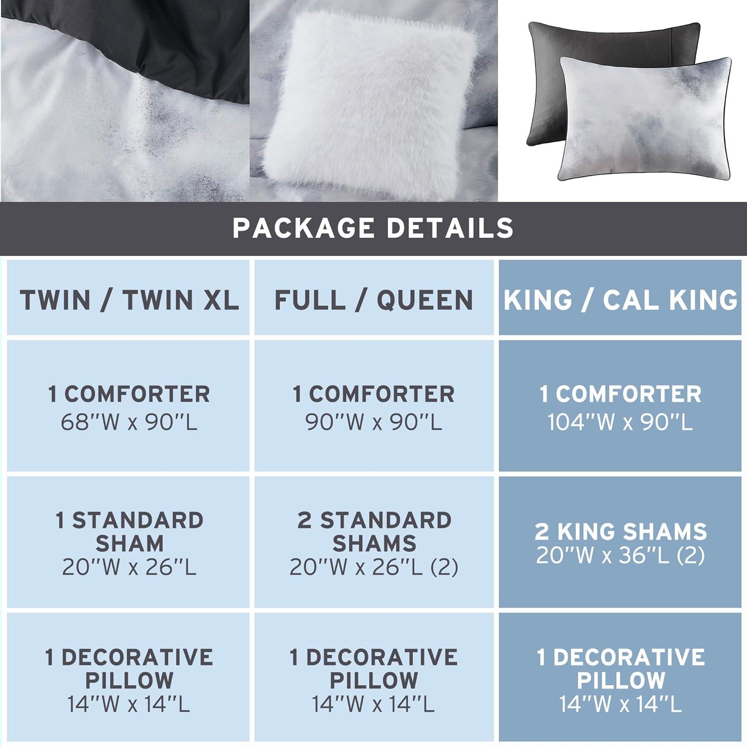 Cassiopeia Watercolor Tie Dye Printed Comforter Set with Throw Pillow
