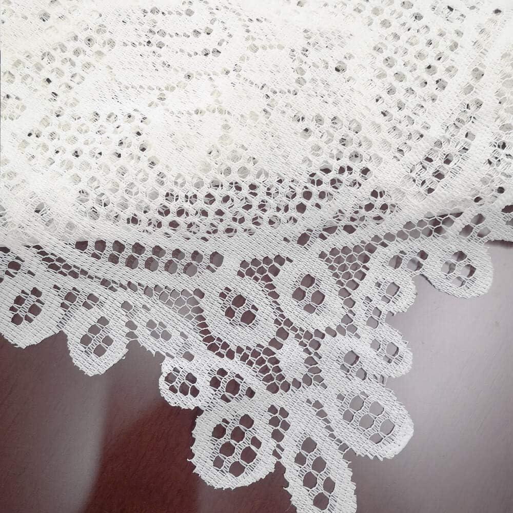 Collections Etc White Floral Lace Tablecloth 60" x 90"