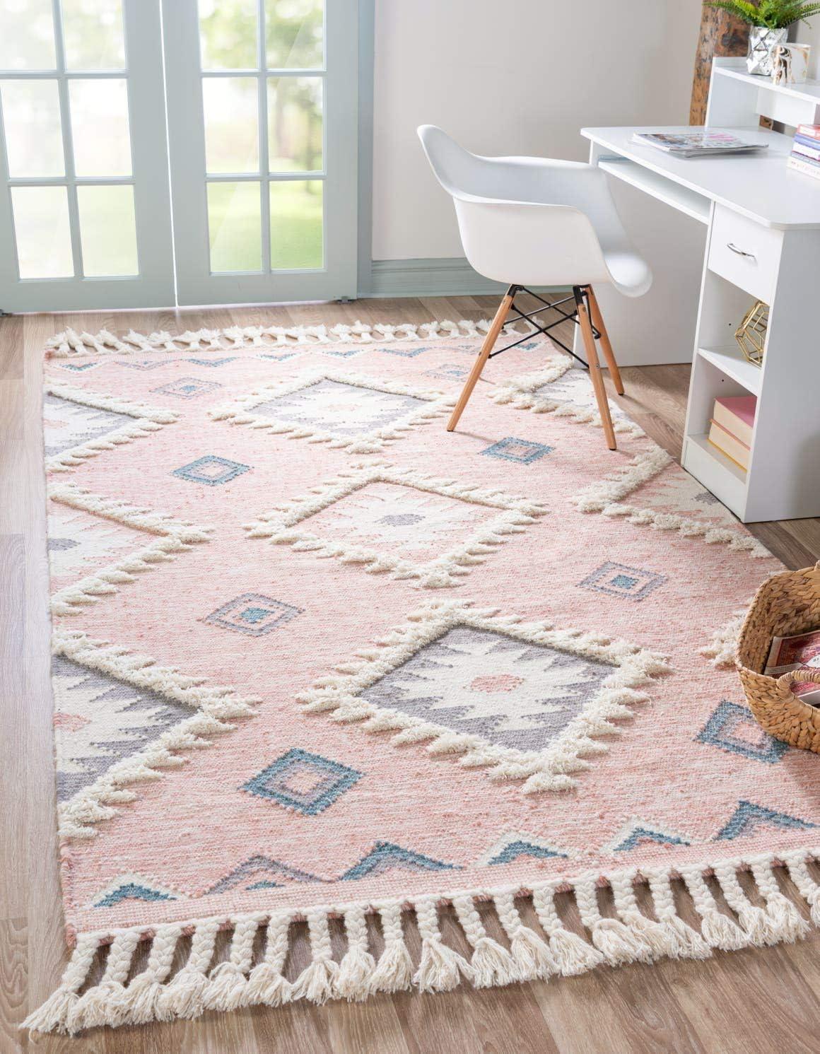 Unique Loom 5' 1 x 8' 0 Mesa Papago Pink Area Rug