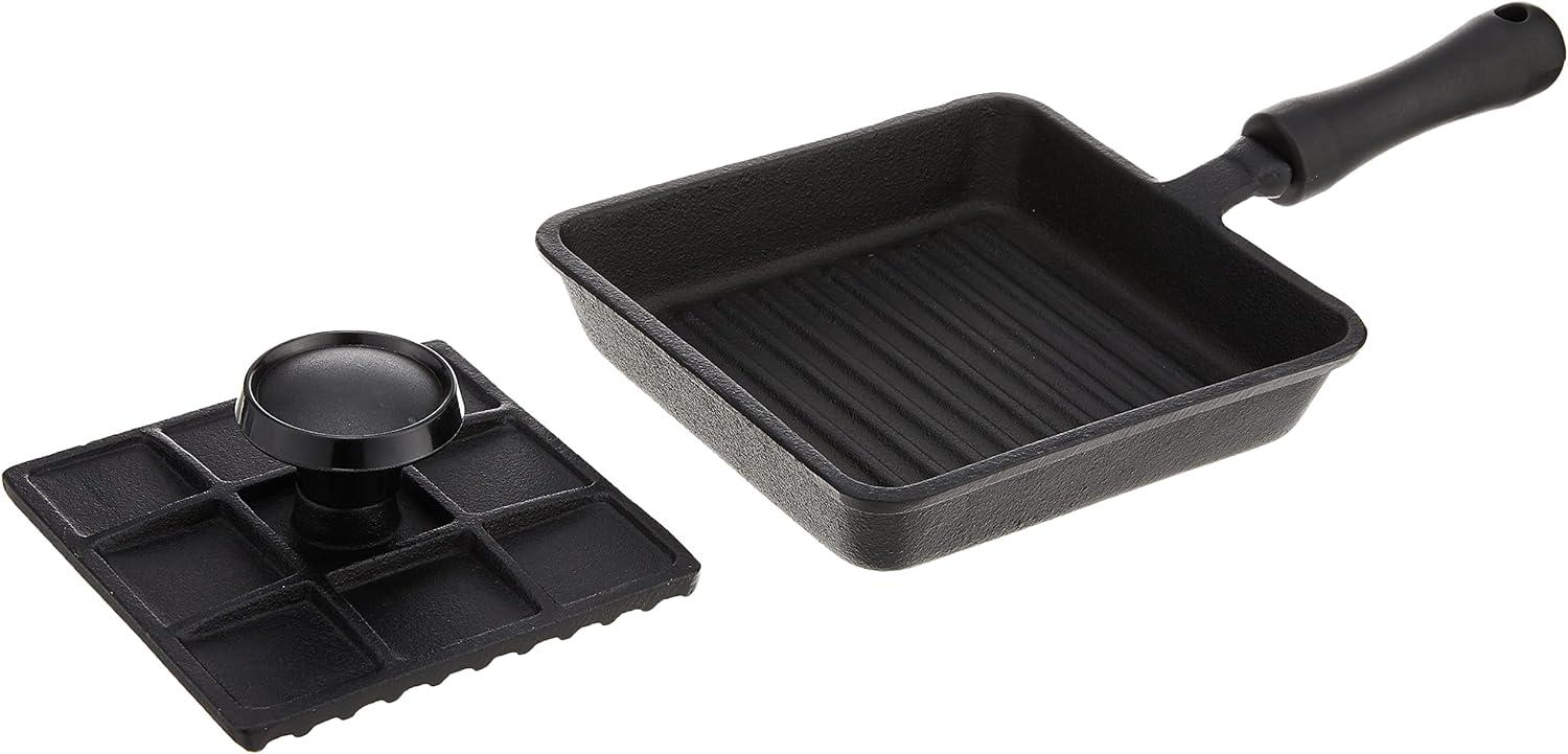 Norpro Mini Cast Iron Panini Pan with Press, 5.9 IN, As Shown