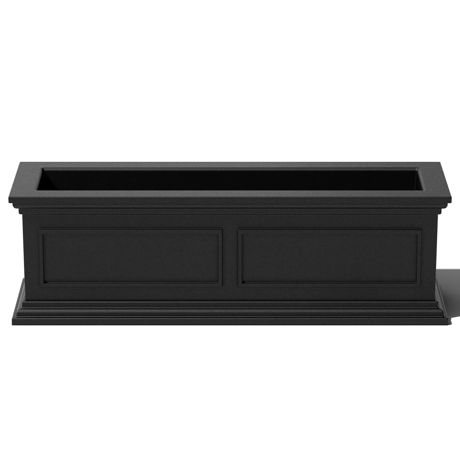 Veradek Brixton Window Box 36" Plastic Planter - Black