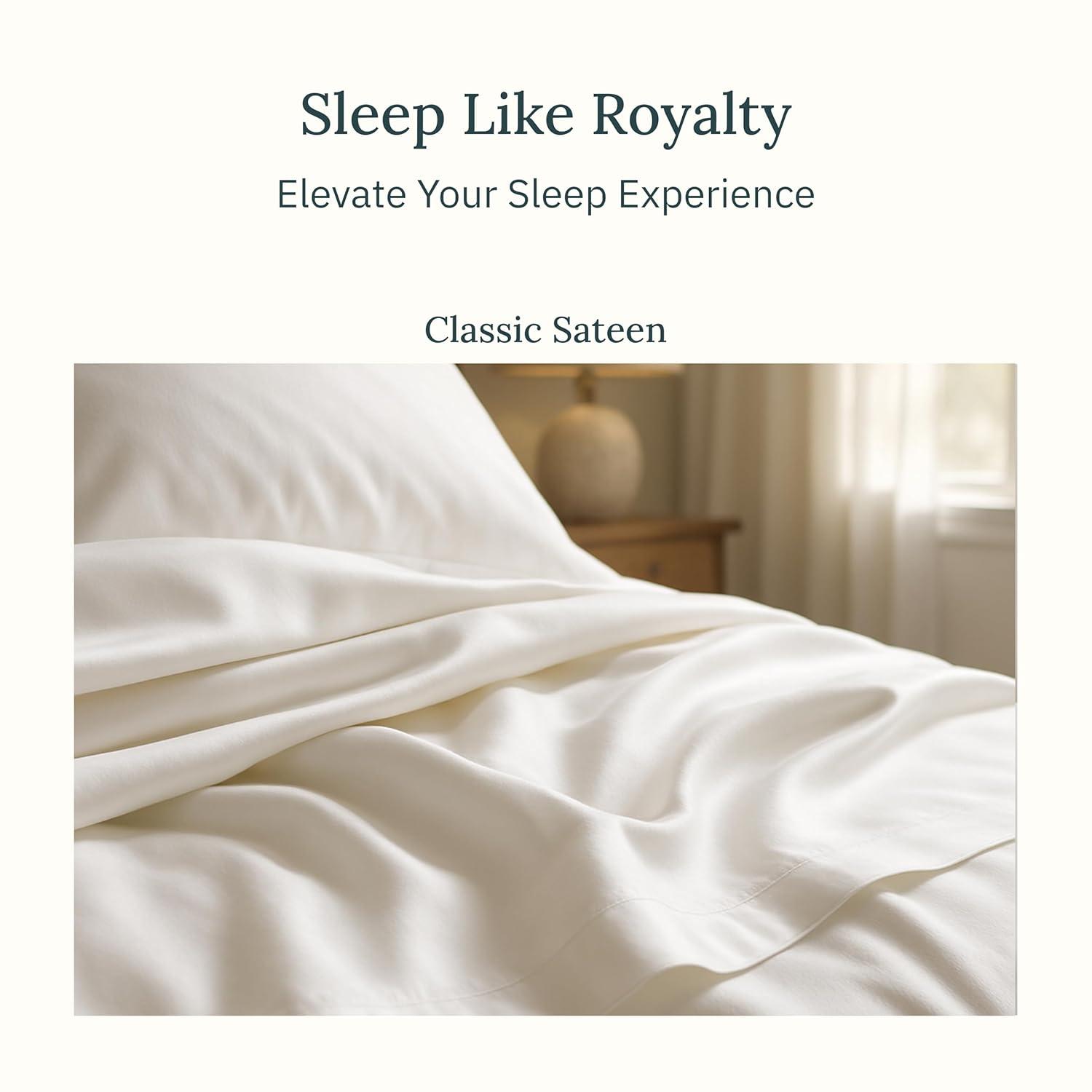 California Design Den Certified 100% Egyptian Cotton California King Sheets, Cotton Bed Sheets, 4 Piece Bedding Sheets & Pillowcases Set, White