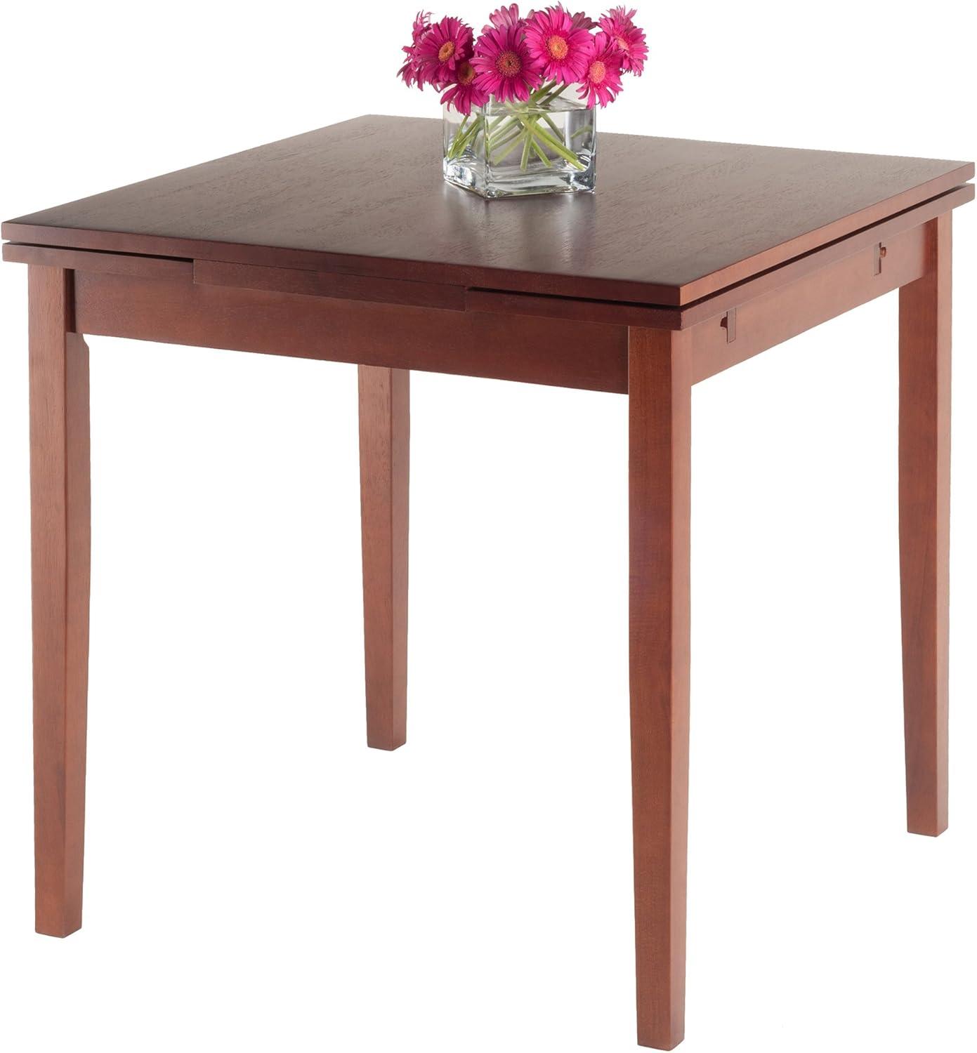 Pulman Extendable Dining Table Wood/Walnut - Winsome: Solid Beechwood, Mid-Century Modern, Seats 4