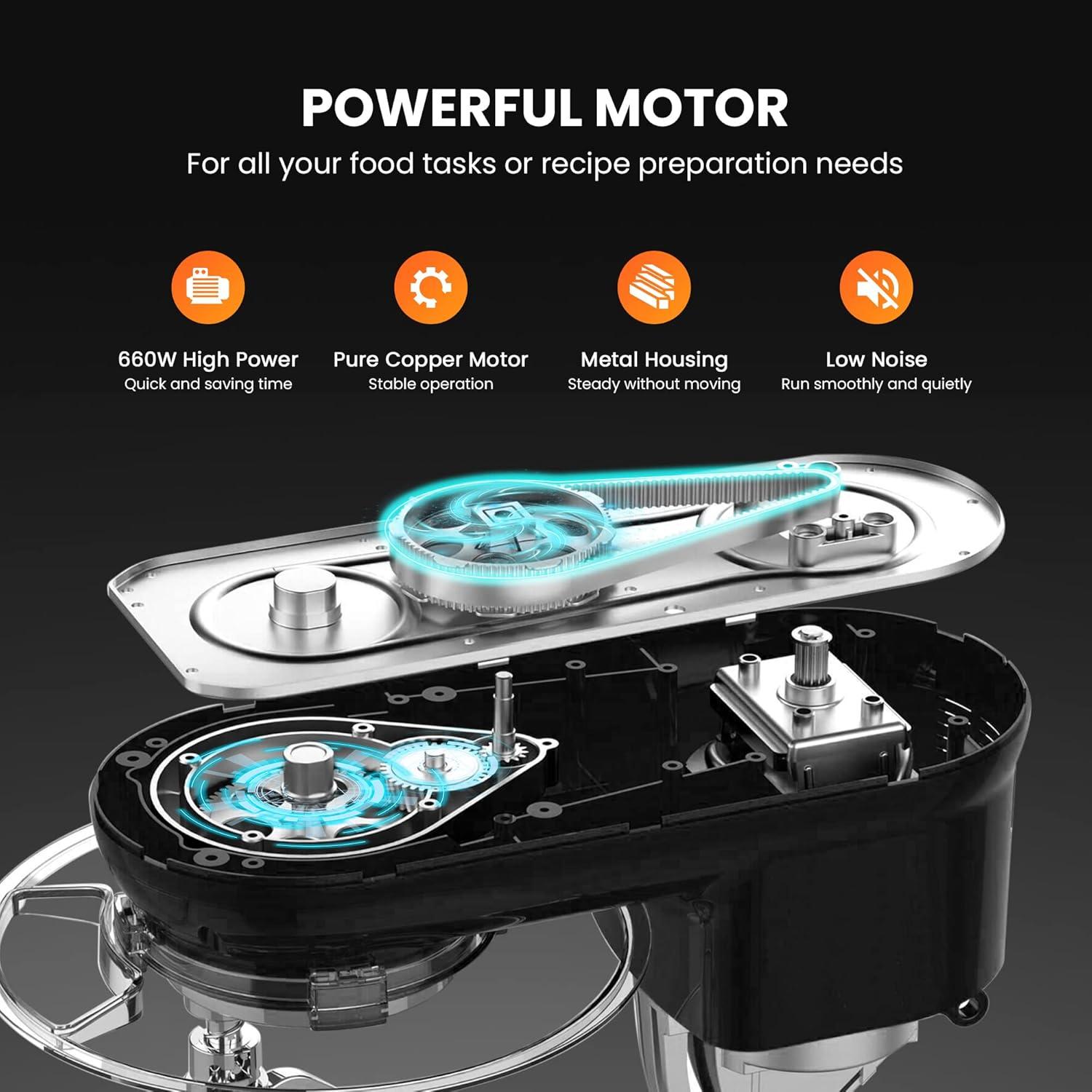 VIVOHOME X002DW09A5 660W 10 Speed 6 Quart Tilt-Head Stand Mixer