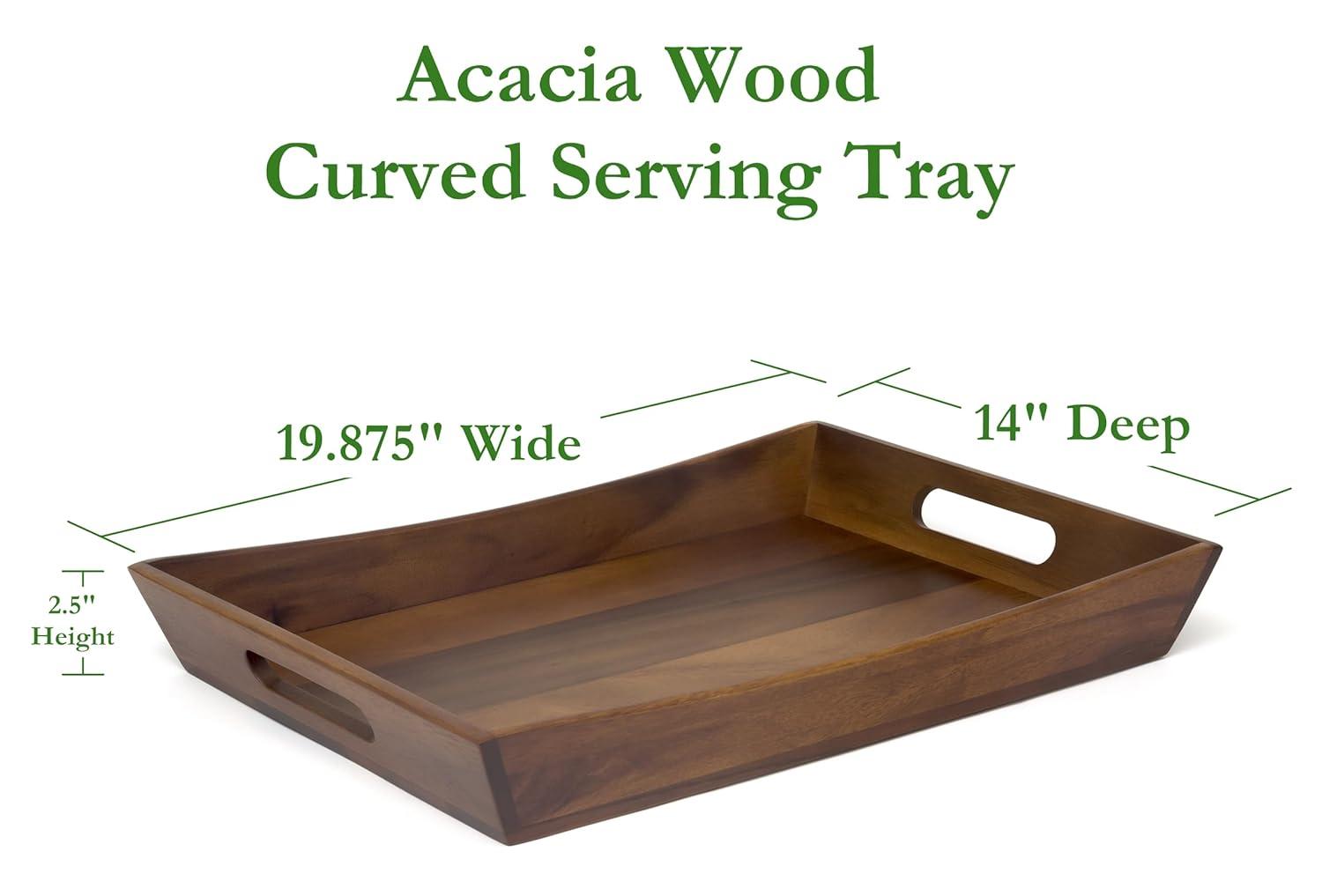 Lipper Acacia Curved Serving Tray