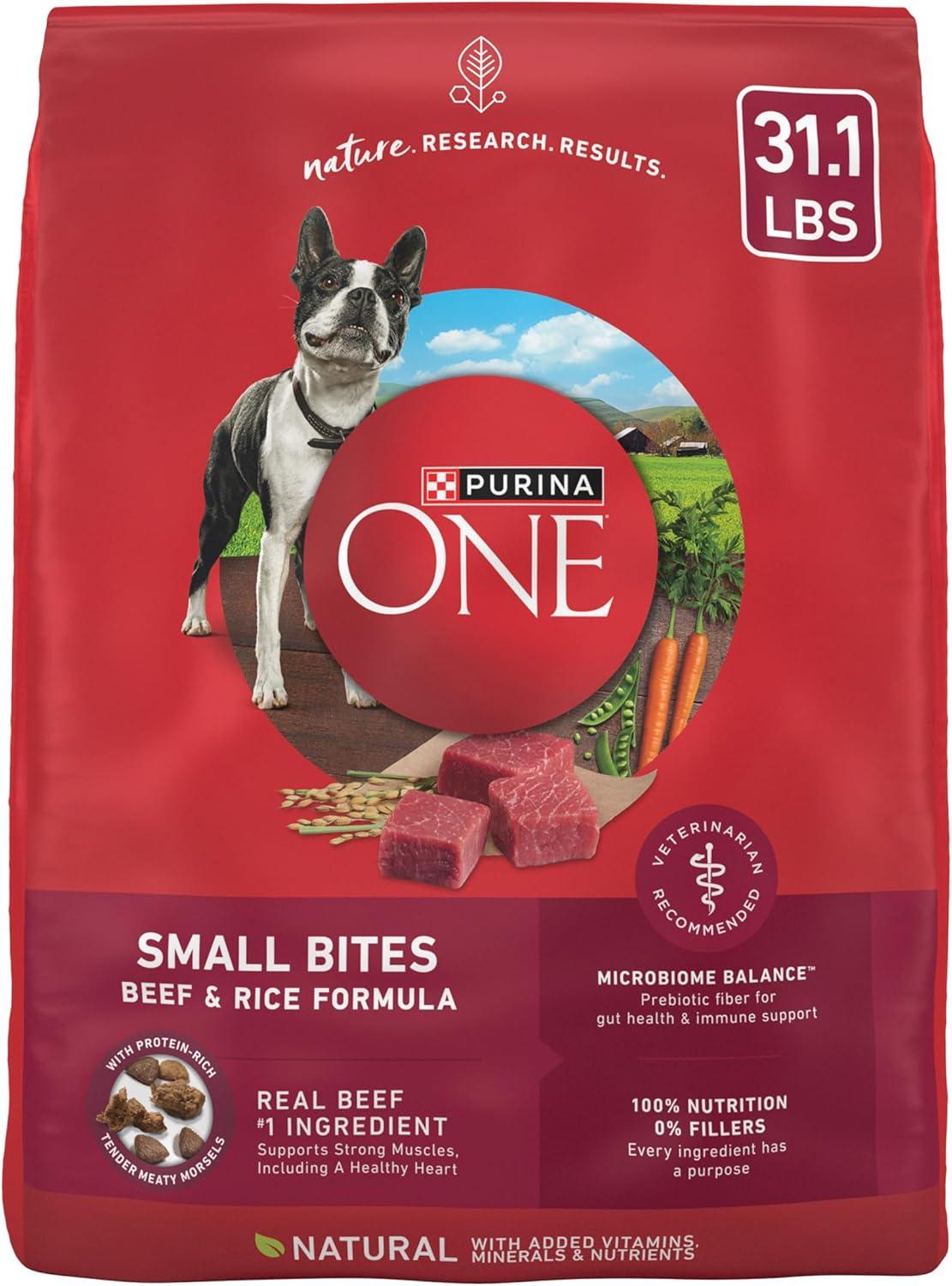 Purina ONE Mainline Small Bites Beef & Rice Flavor Dry Dog Food - 31.1lbs