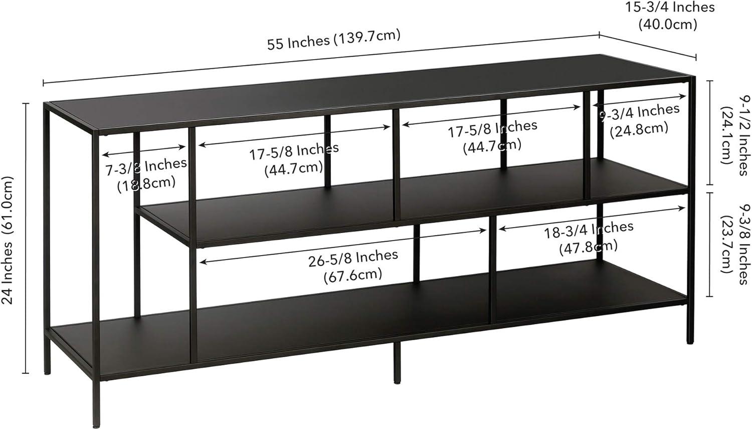 Three Shelf TV Stand in White - Henn&Hart