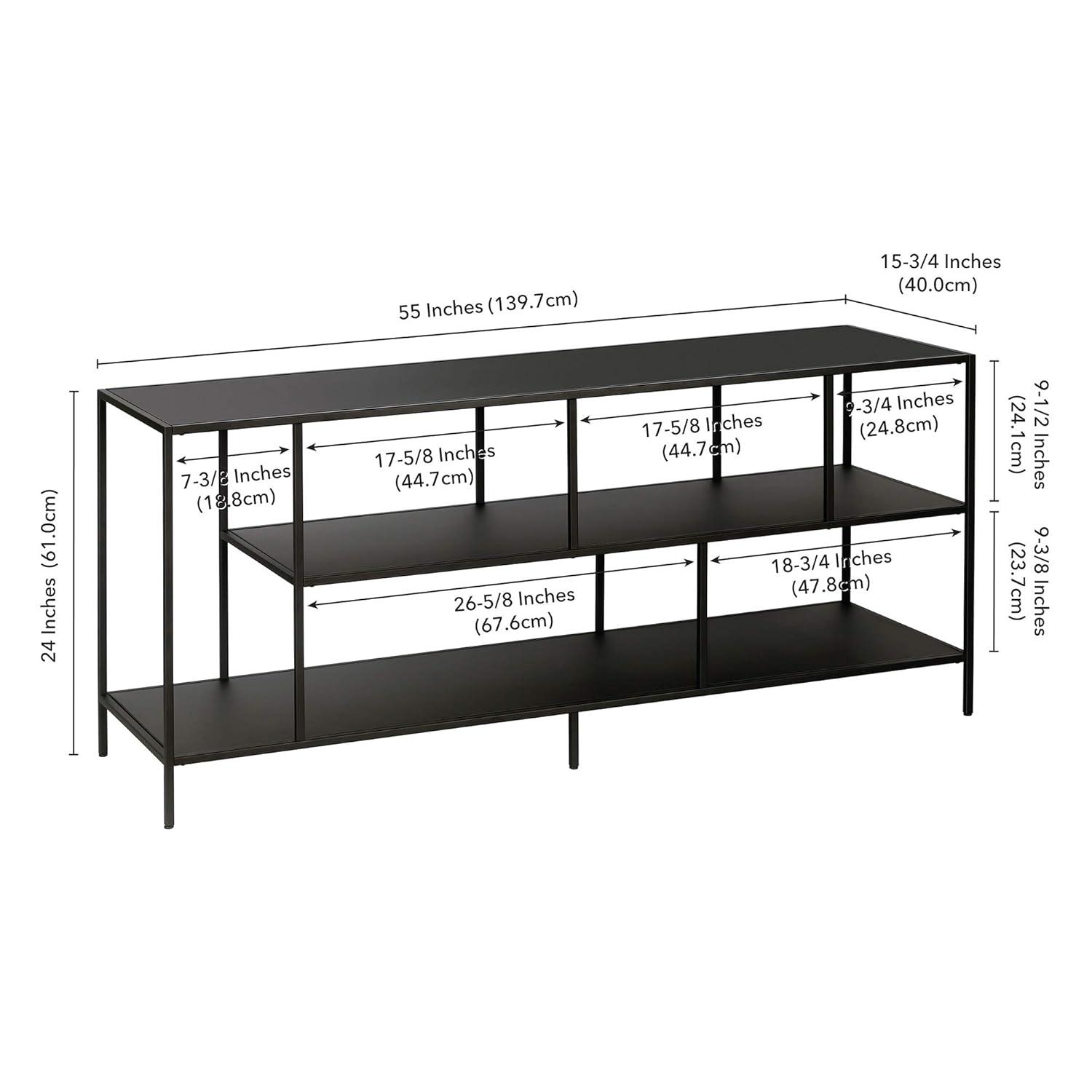 Three Shelf TV Stand in White - Henn&Hart