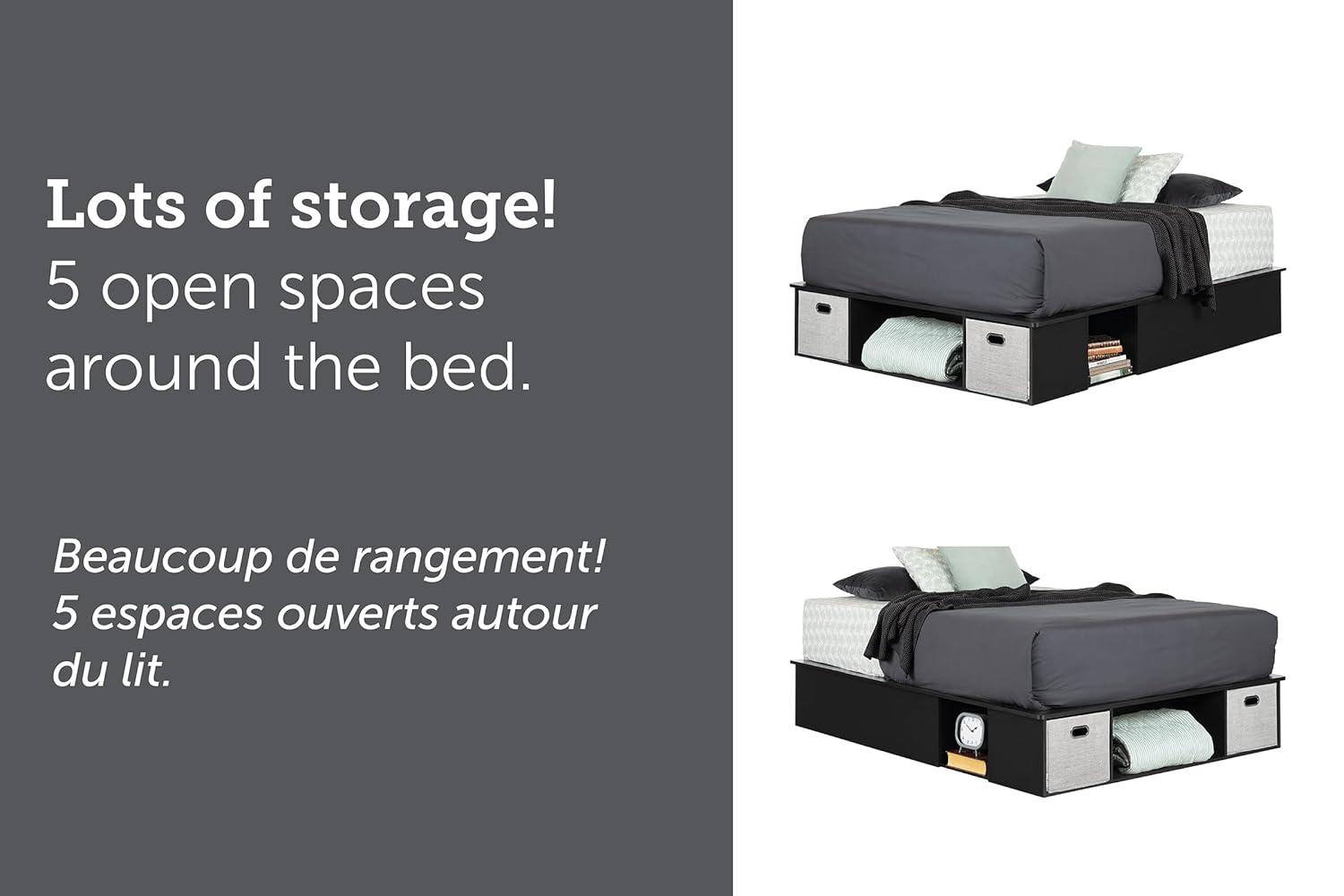 Vito Contemporary Storage Bed With Baskets