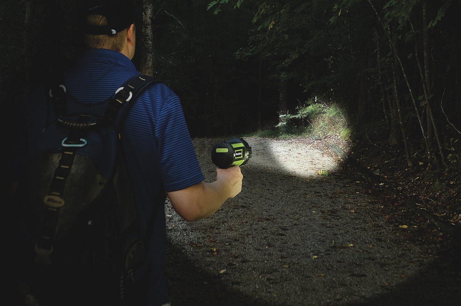 Green and Black Rechargeable LED Waterproof Spotlight