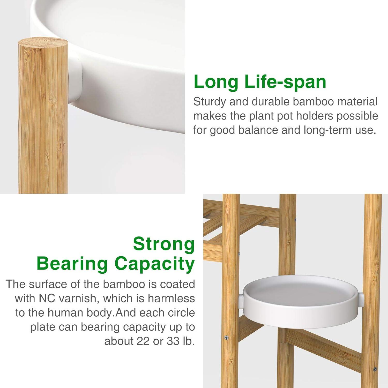 Corner Plant Stand Indoor, 3 Tier Tall Bamboo Plant Stand Holder & Plant Shelf Display Rack for Indoor Home Decor (3 Tier Stand)