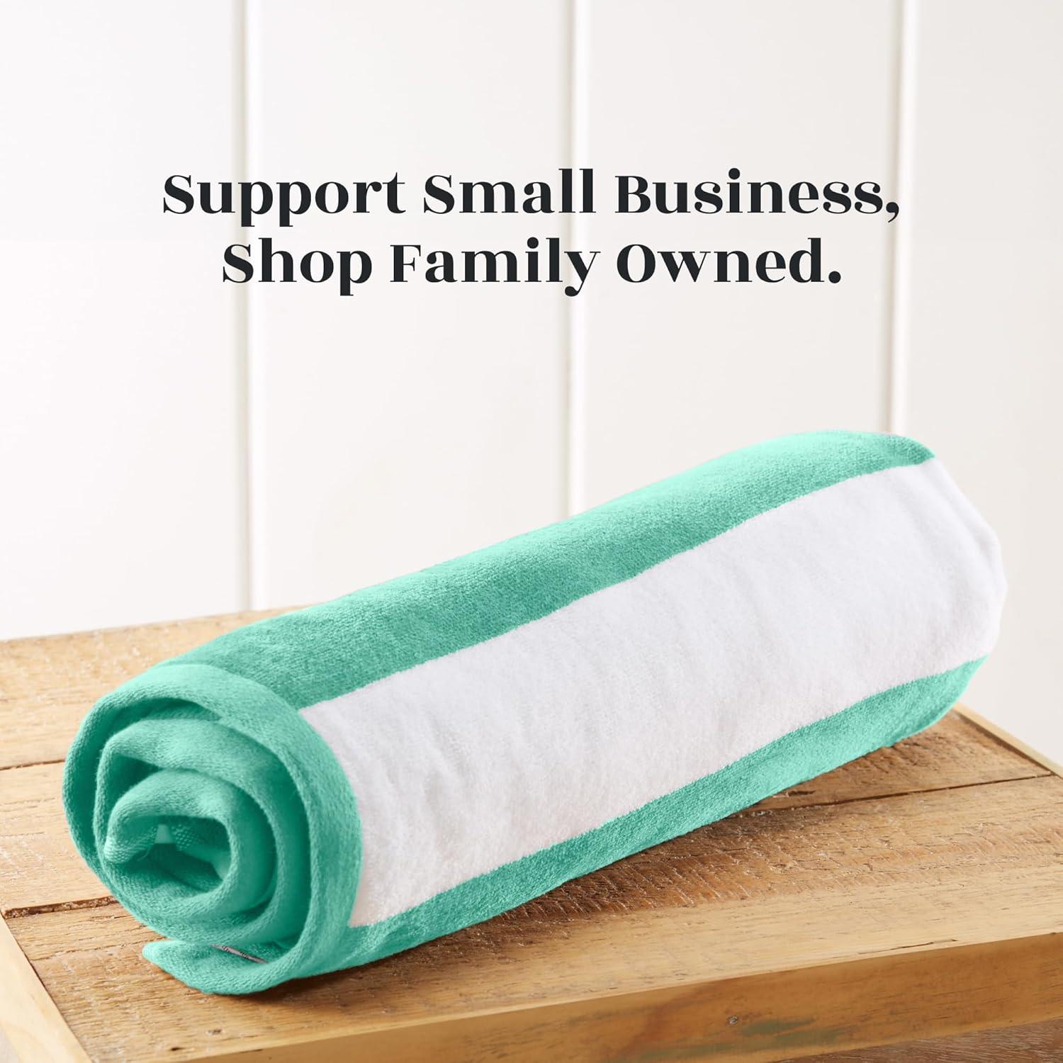 FreshFolds 100% Cotton Absorbent & Quick-Dry Cabana Beach Towels (Set of 4)