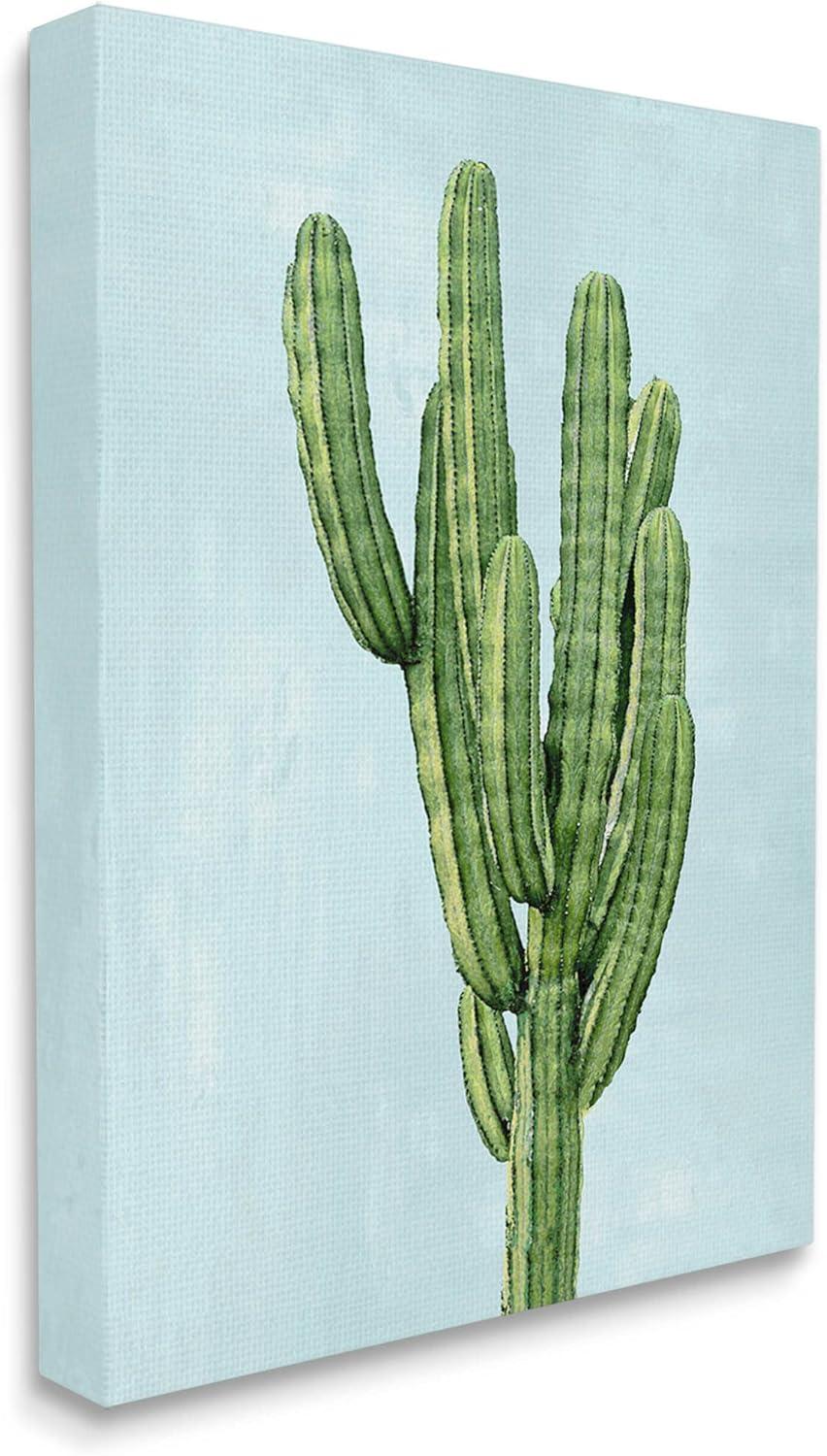 Desert Cactus Blue Sky Botanical & Floral Graphic Art Gallery Wrapped Canvas Print Wall Art