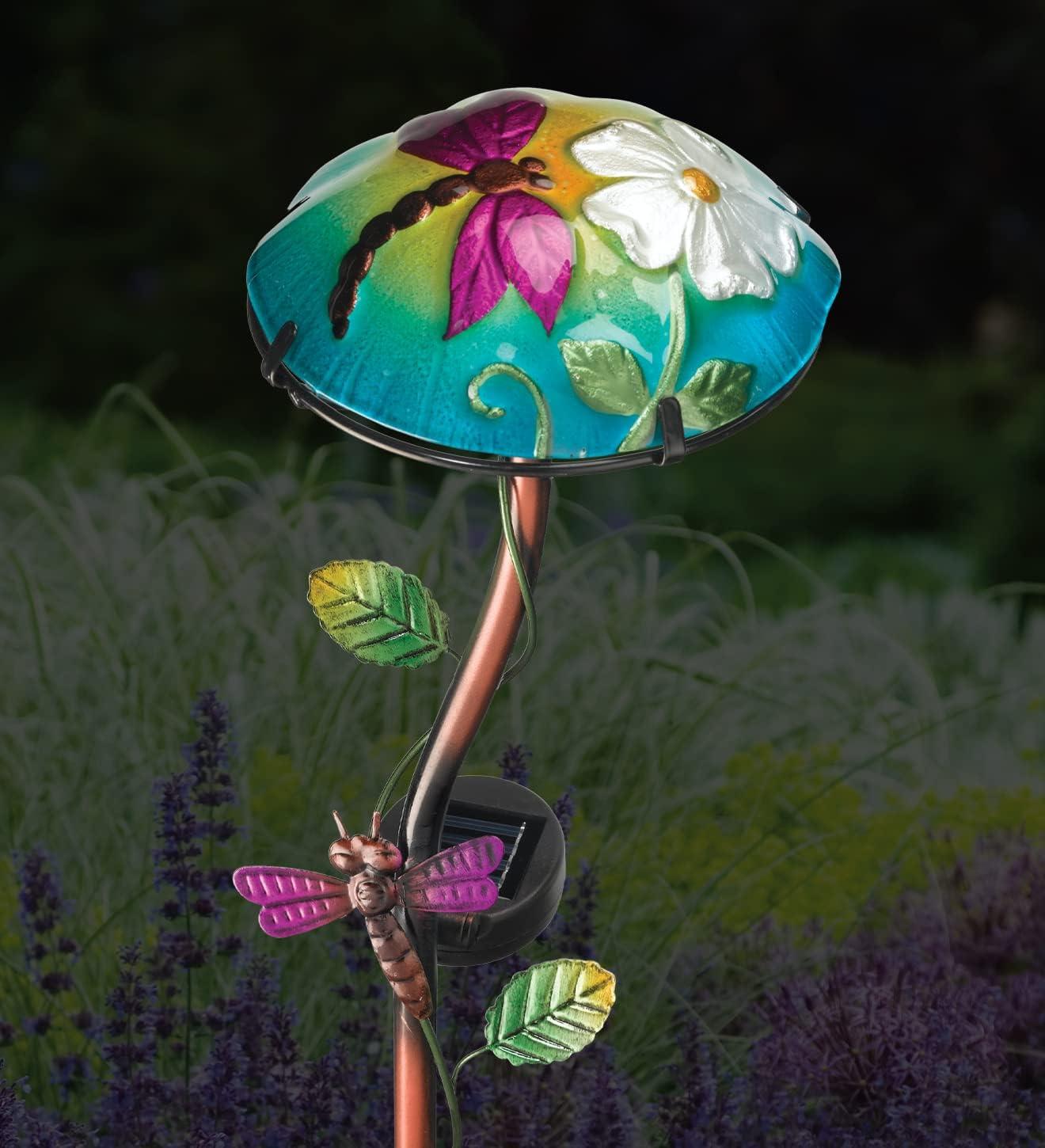 Solar Mushroom Stake - Dragonfly