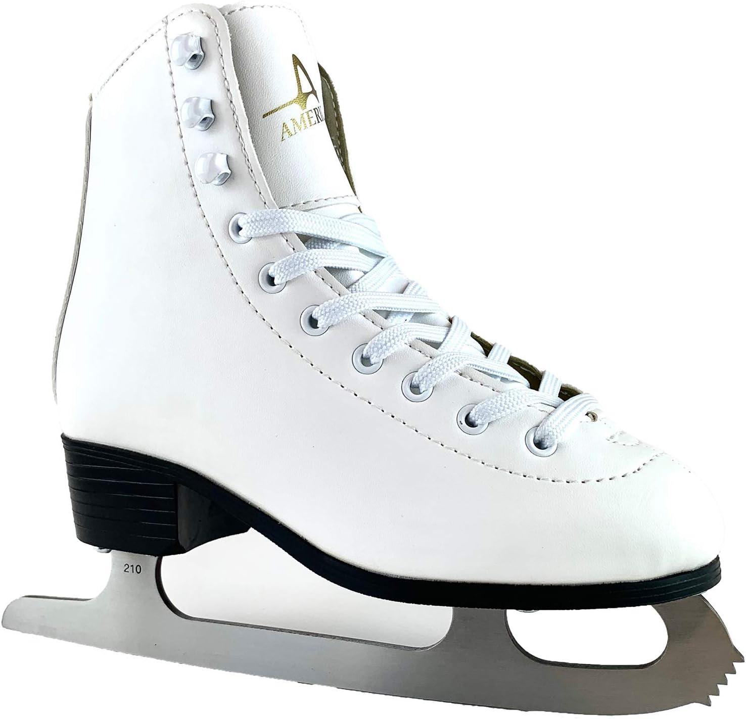 American Tricot Lined Ice Skates - Girl's White (13)