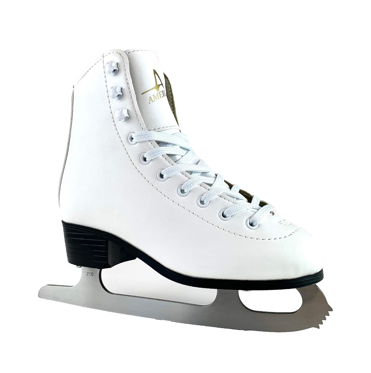 American Tricot Lined Ice Skates - Girl's White (13)