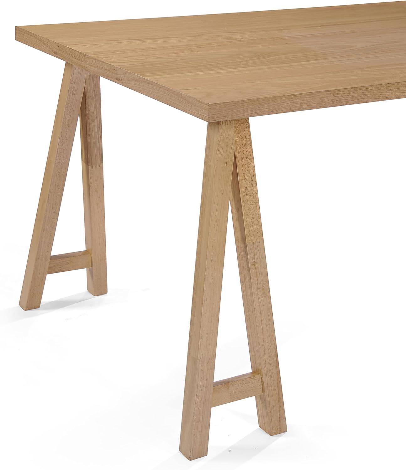 GDFStudio Sabrina Mid-Century Modern Wood Dining Table, Natural Oak