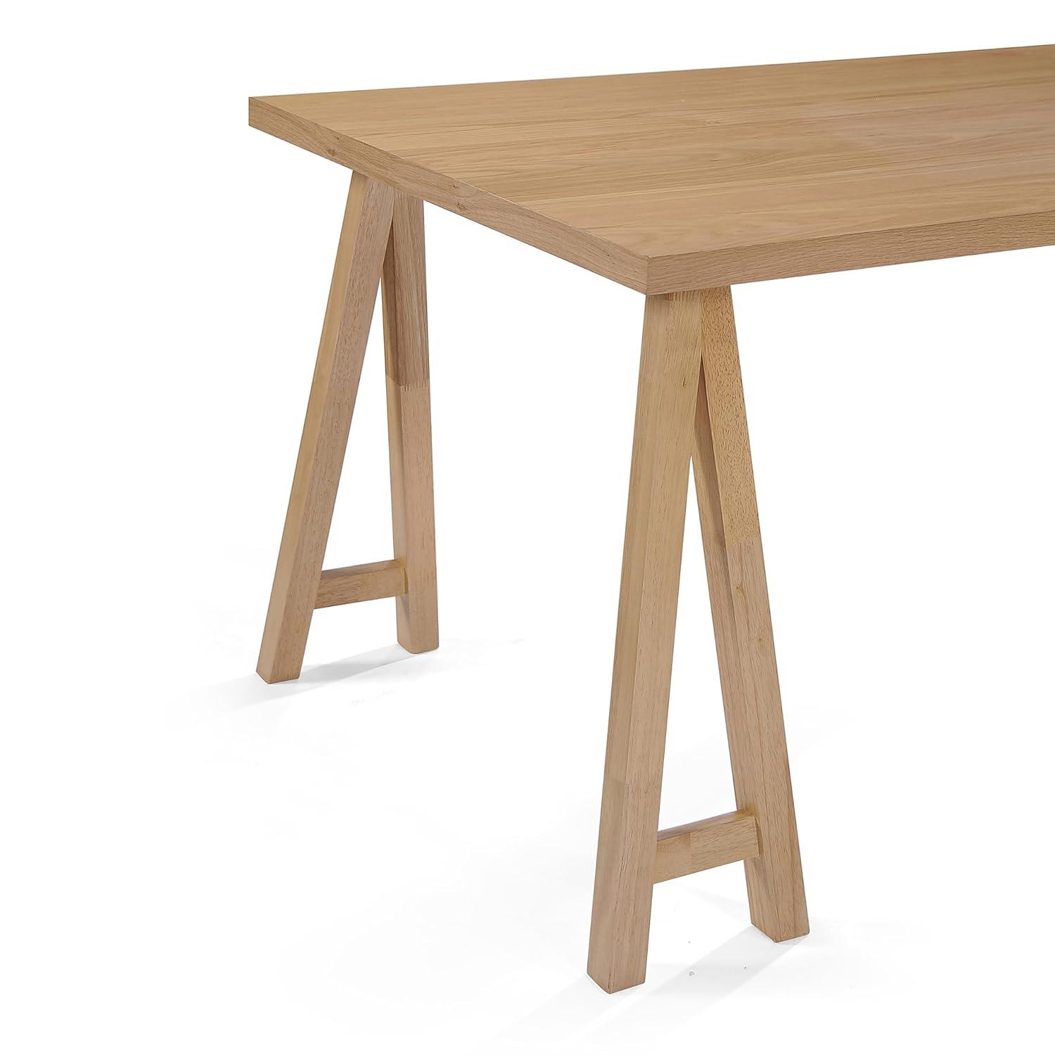 GDFStudio Sabrina Mid-Century Modern Wood Dining Table, Natural Oak