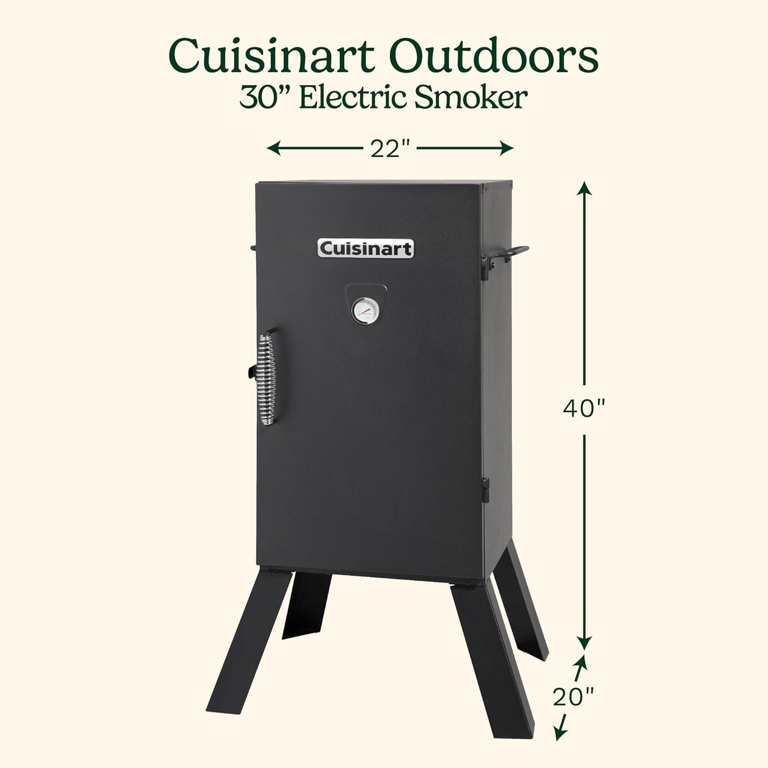 Cuisinart 30-In. Vertical Analog Electric Smoker with 548-Sq.In. Cooking Space in Black