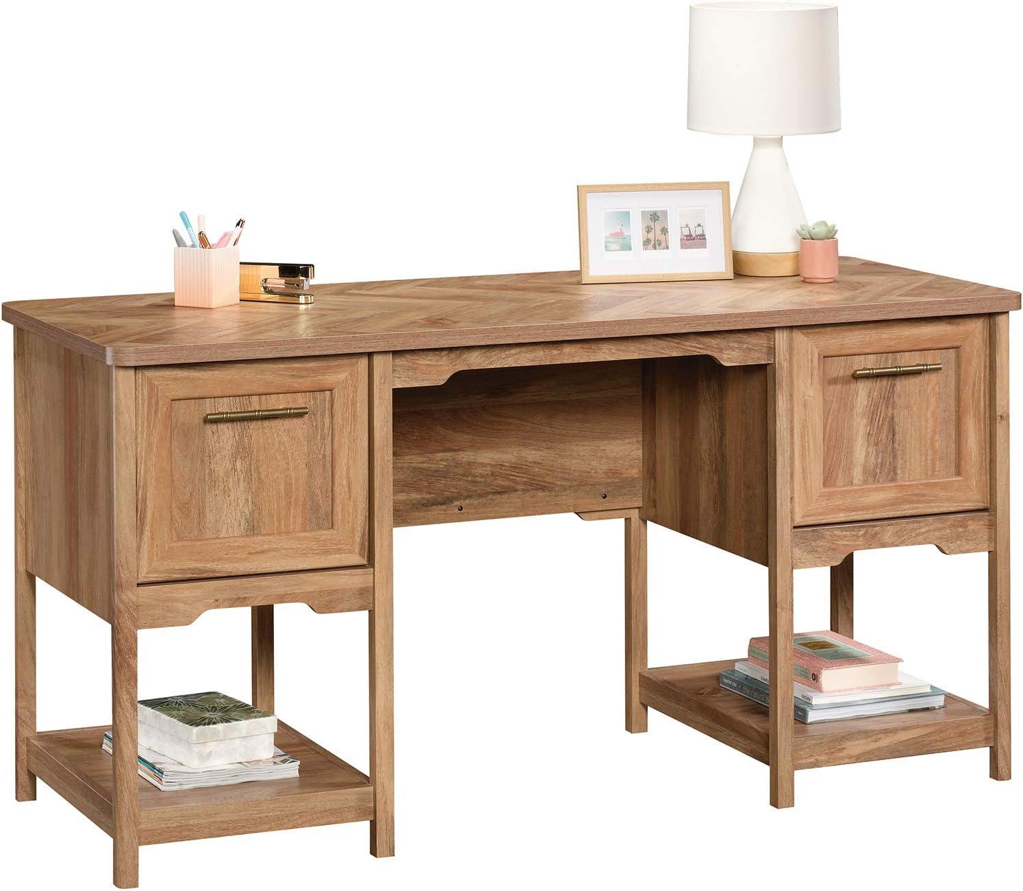 Sindoori Mango Wood Desk with Drawers and Filing Cabinet