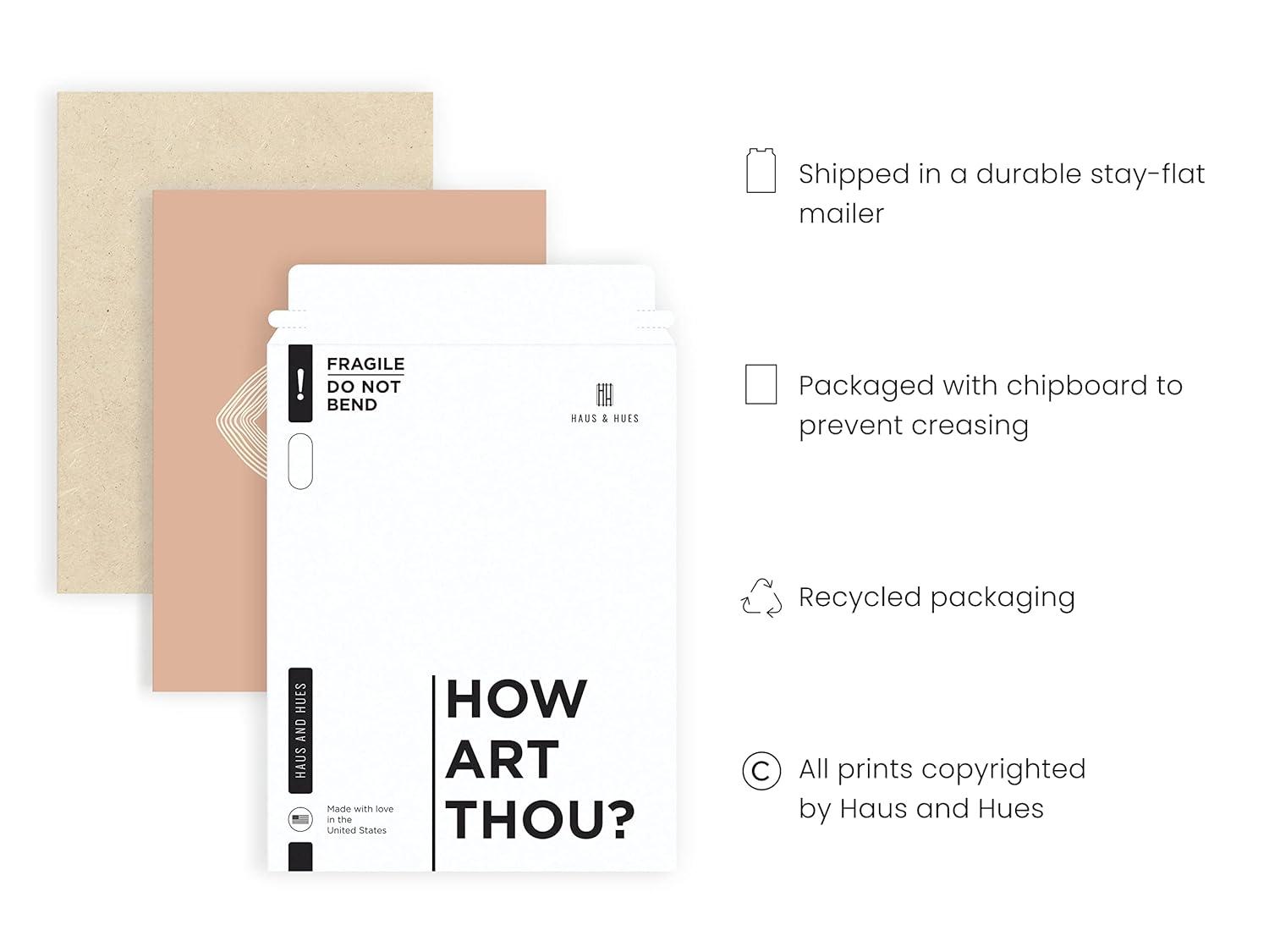 HAUS AND HUES Boho Posters Neutral Wall Art Prints - Boho Posters and Prints | Abstract Art Wall Prints Boho Art Wall Decor Boho Art Prints Boho Wall Decor Boho Prints | 12" x 16" UNFRAMED