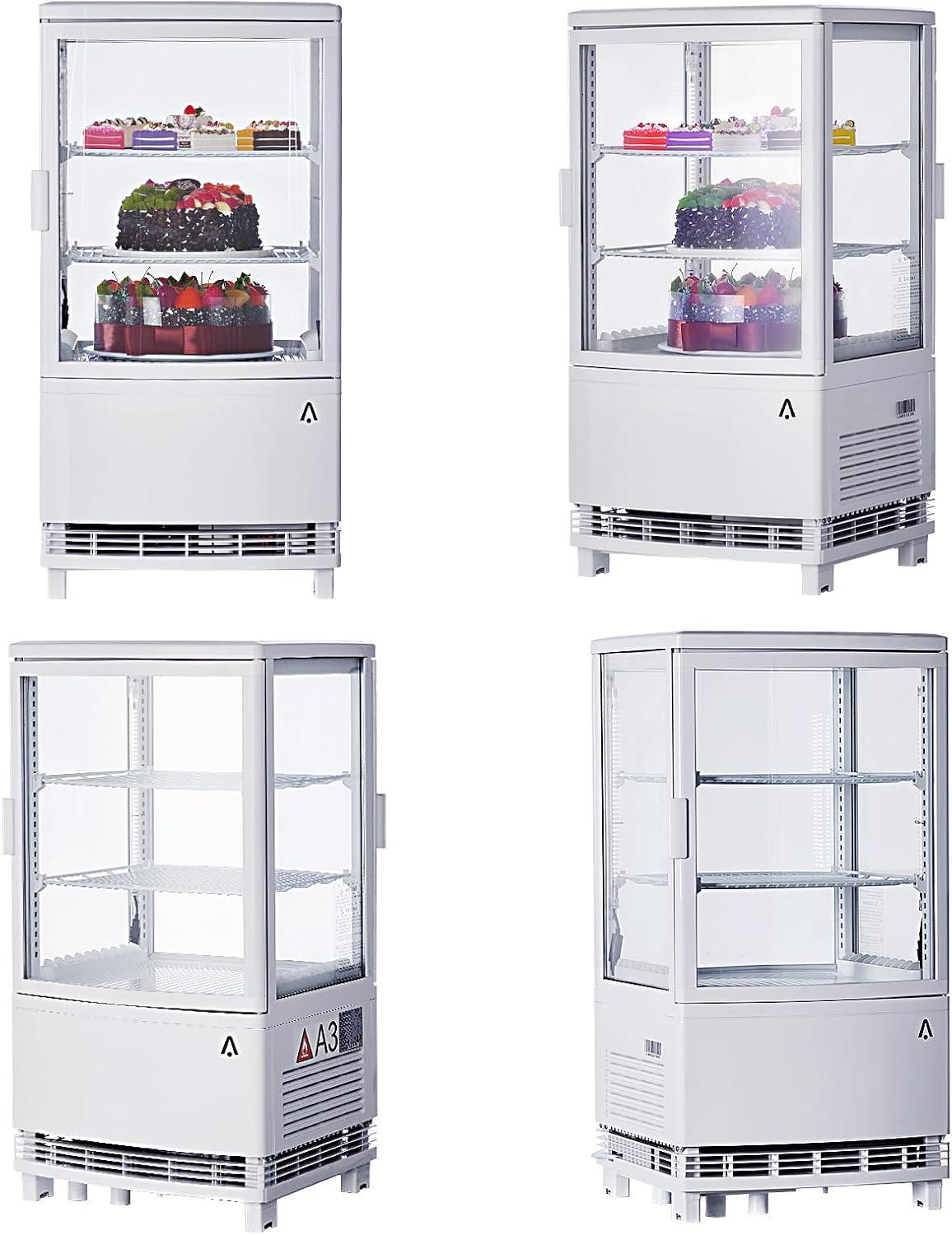 White Double Glass Door Commercial Display Refrigerator