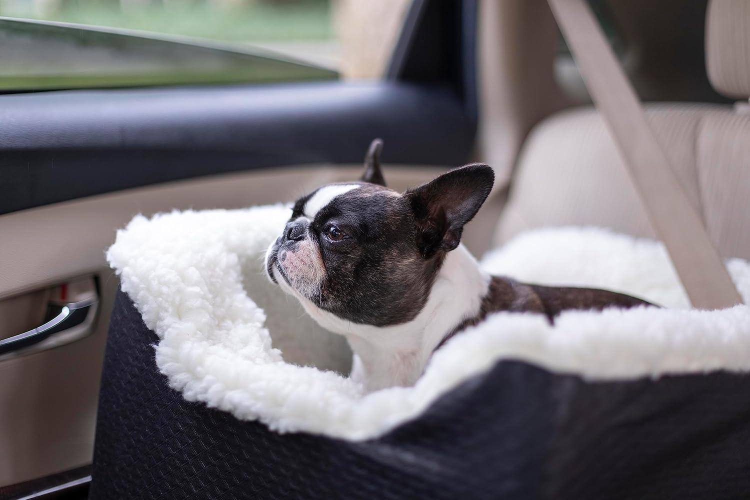 Small Black Soft-Sided Dog Carrier with Sherpa Interior